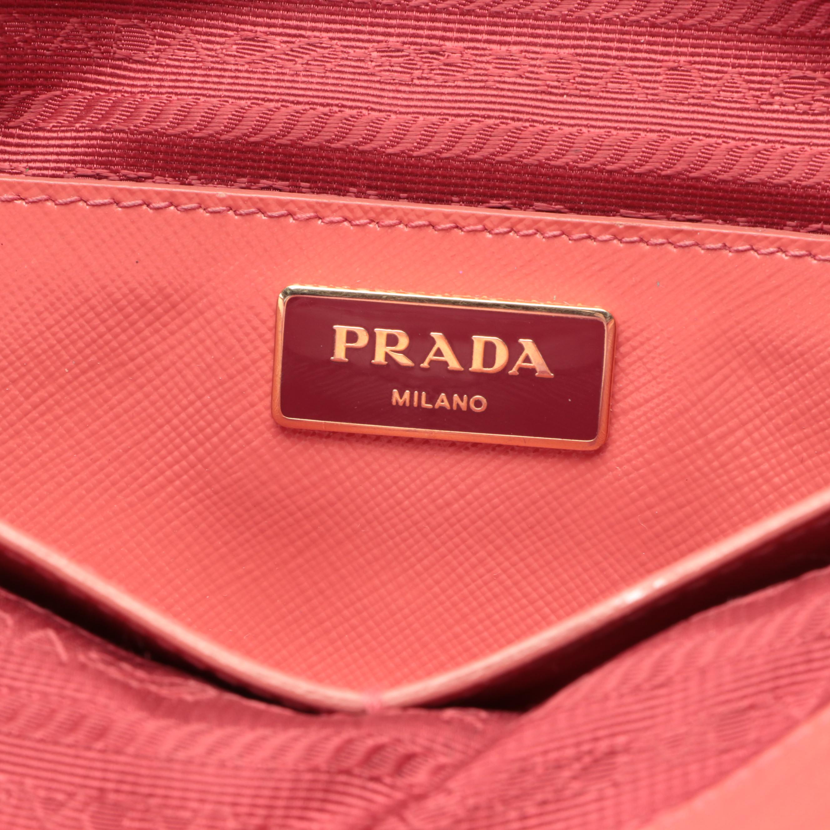 Prada Patent Saffiano Leather Top Handle Bag