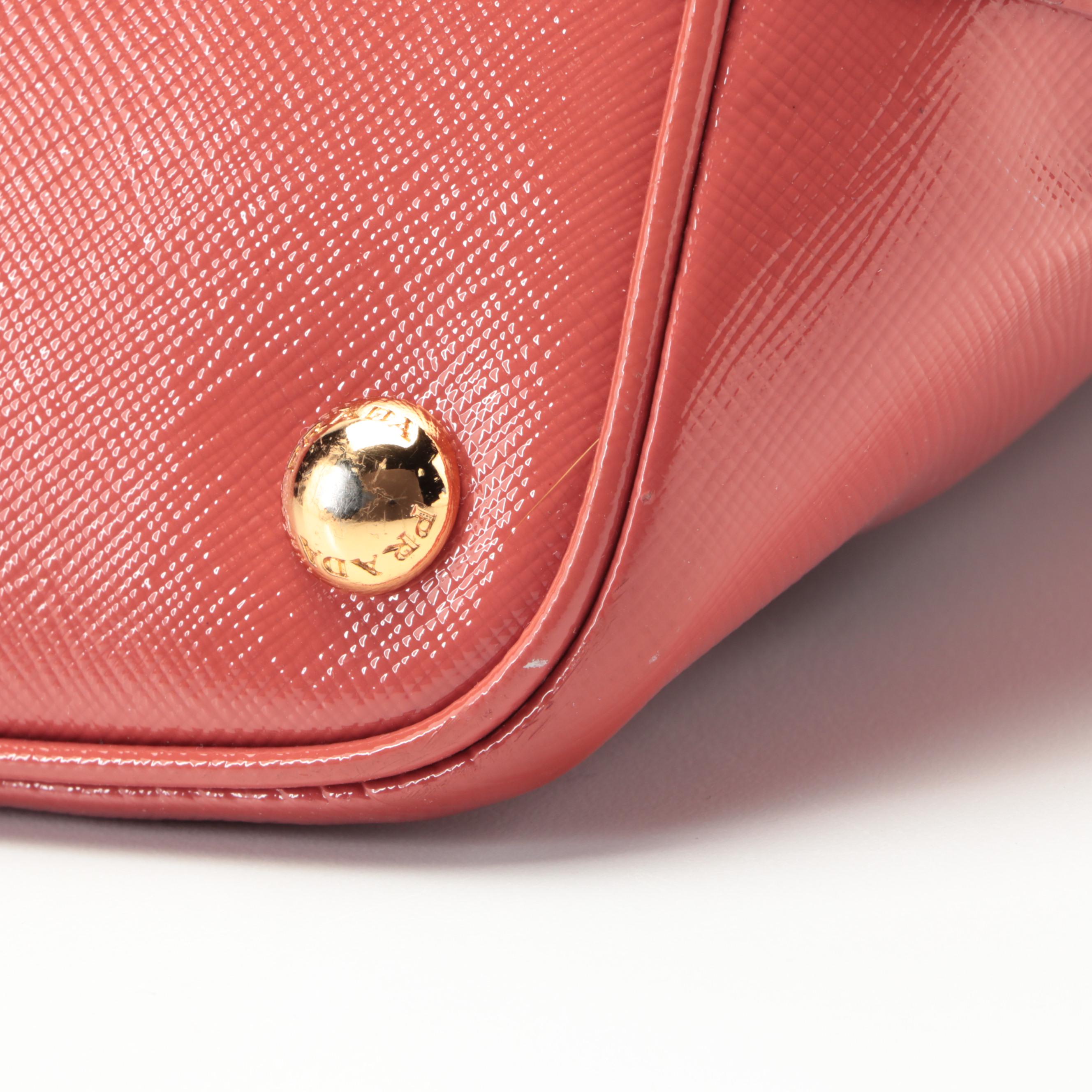 Prada Patent Saffiano Leather Top Handle Bag