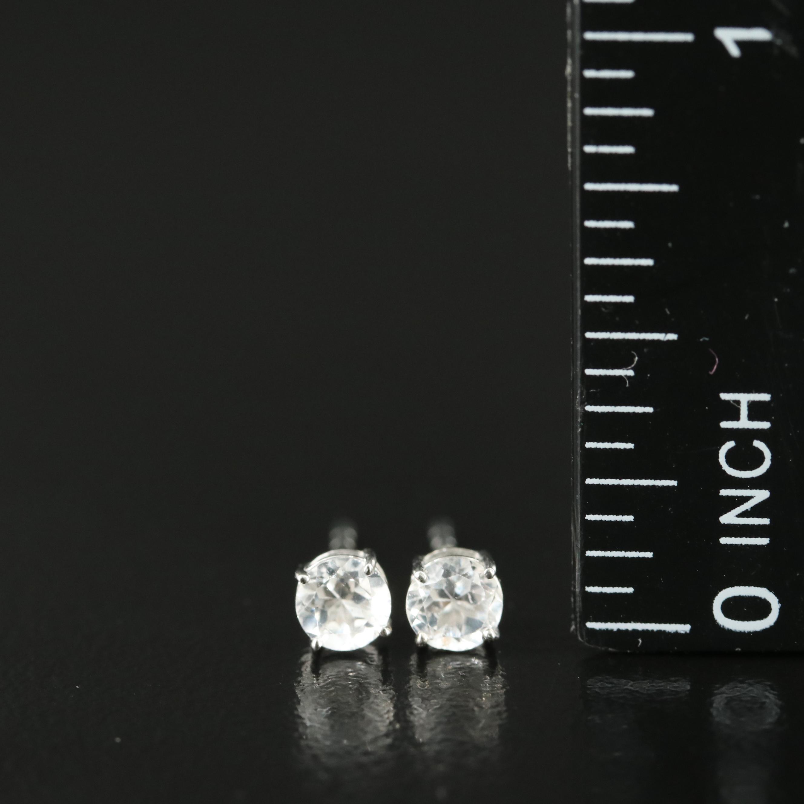 Sterling Topaz Stud Earrings