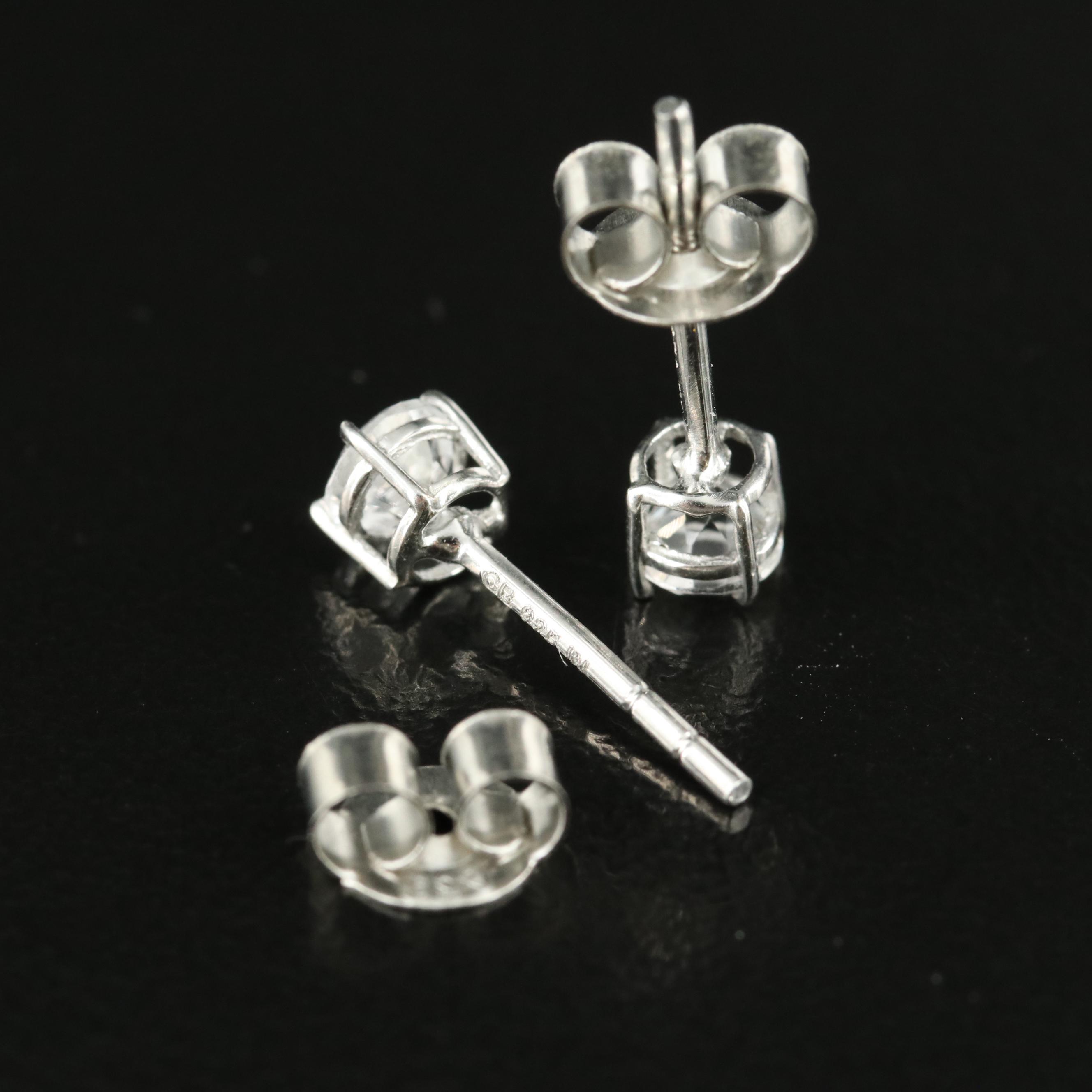 Sterling Topaz Stud Earrings