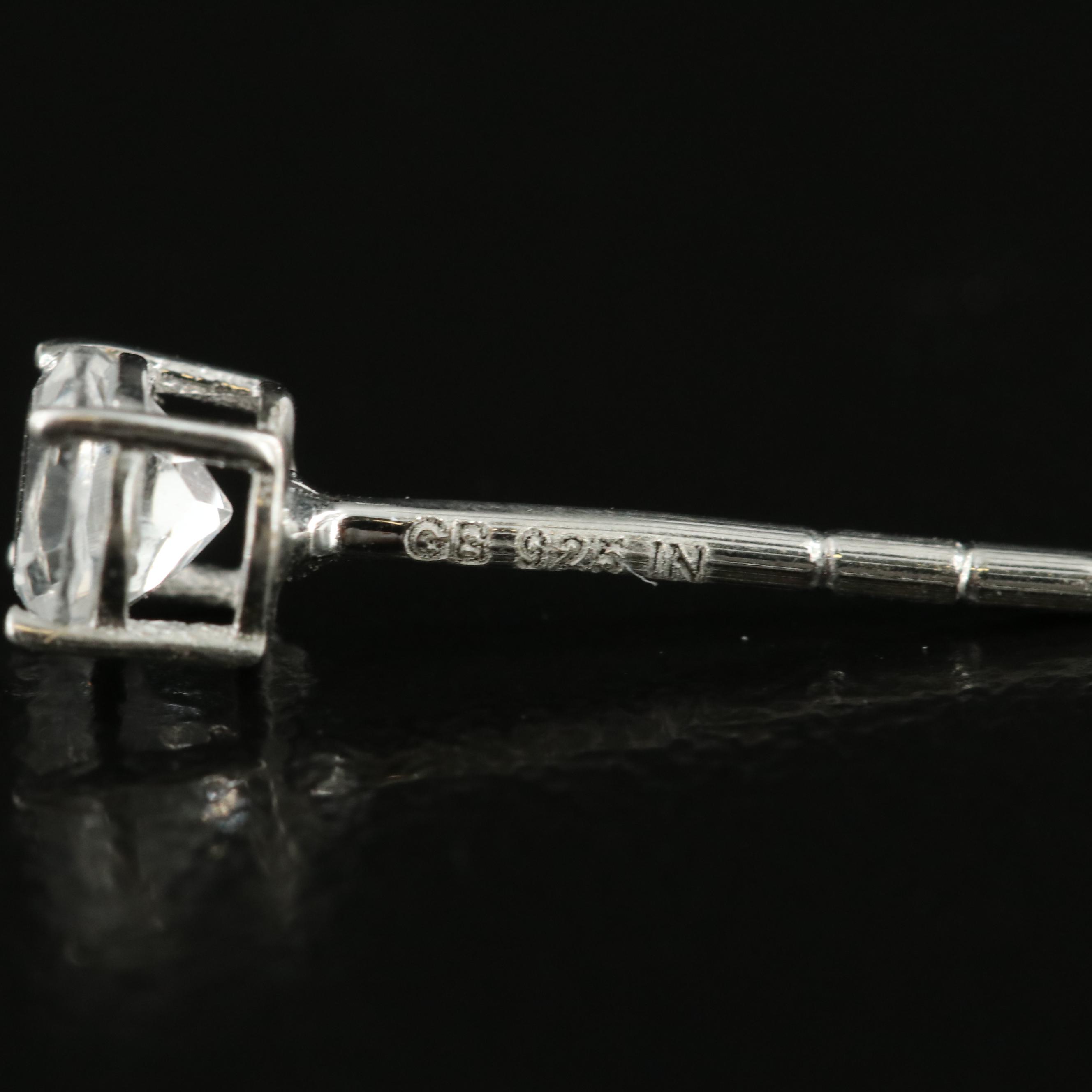 Sterling Topaz Stud Earrings