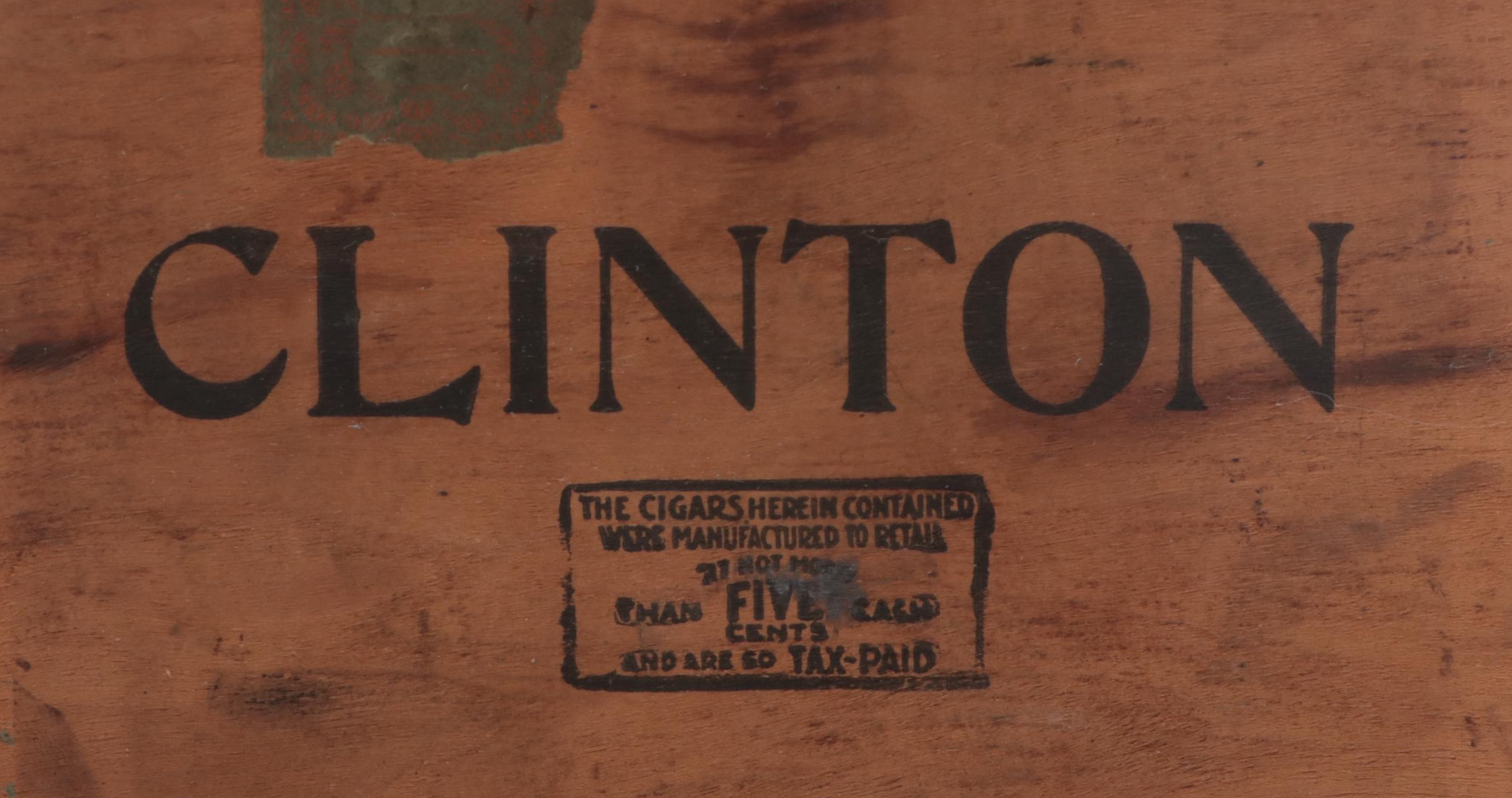 Clinton Cigars Box, Early to Mid 20th Century