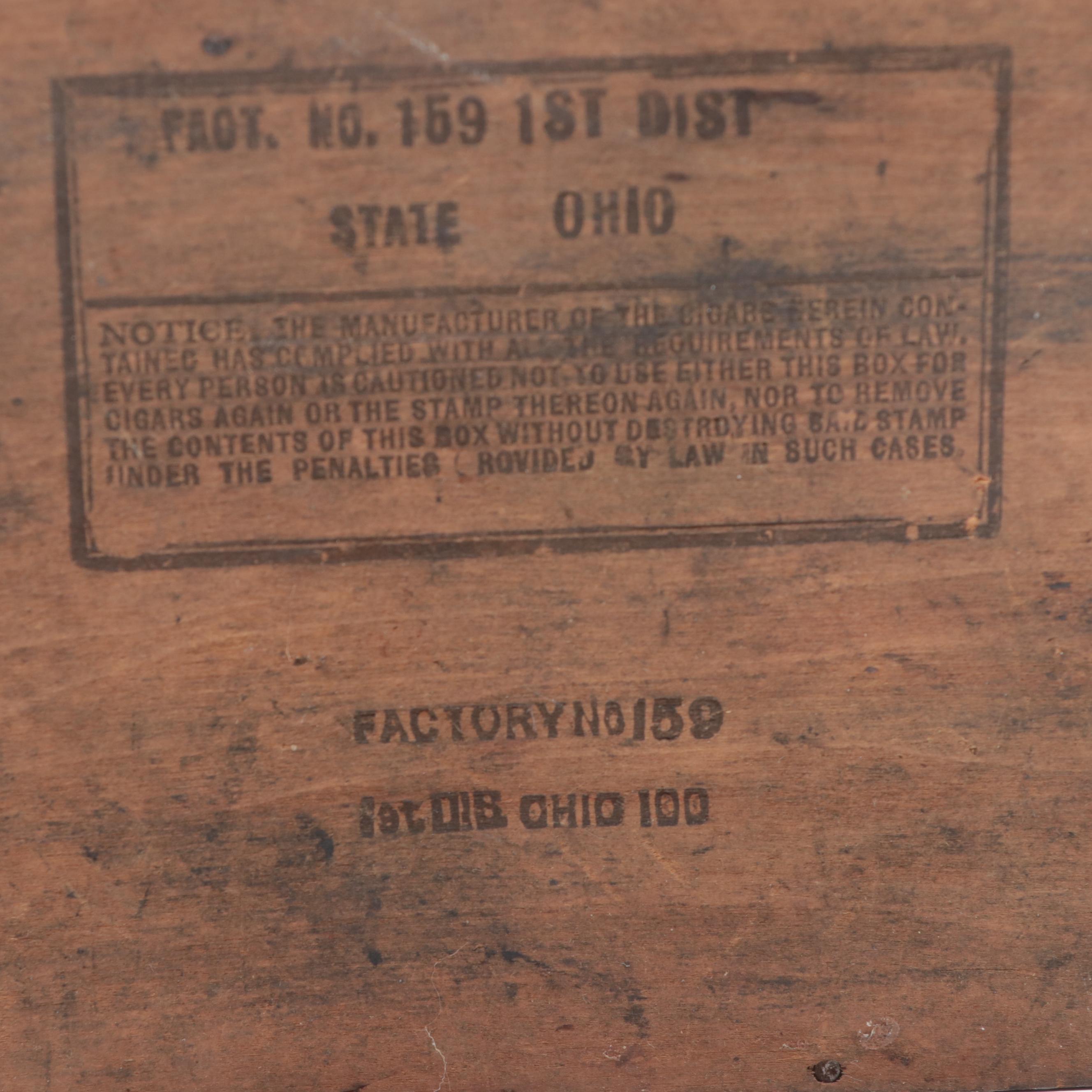 Clinton Cigars Box, Early to Mid 20th Century