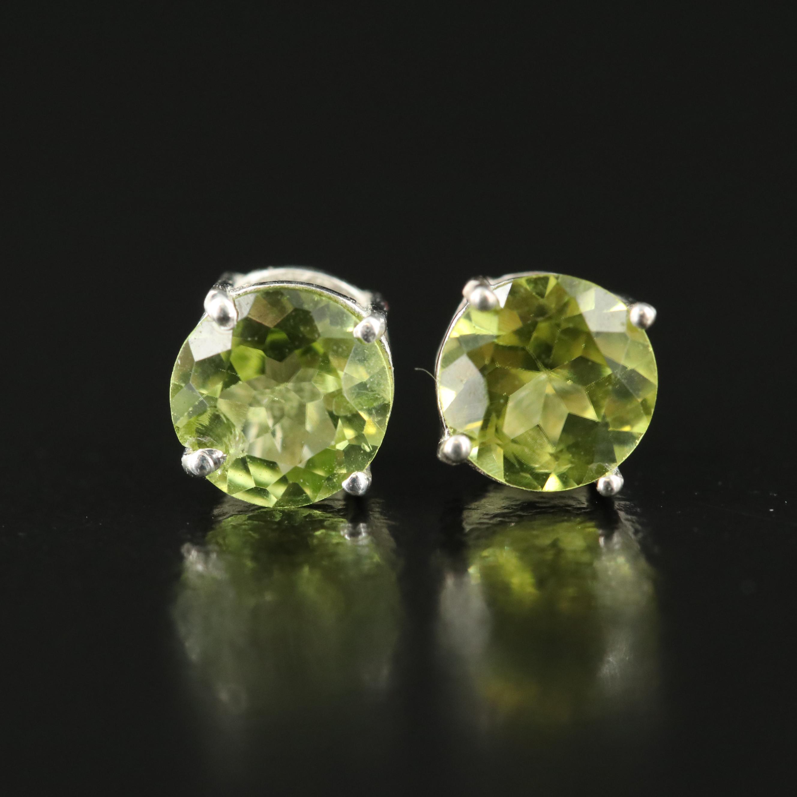 Sterling Peridot Stud Earrings