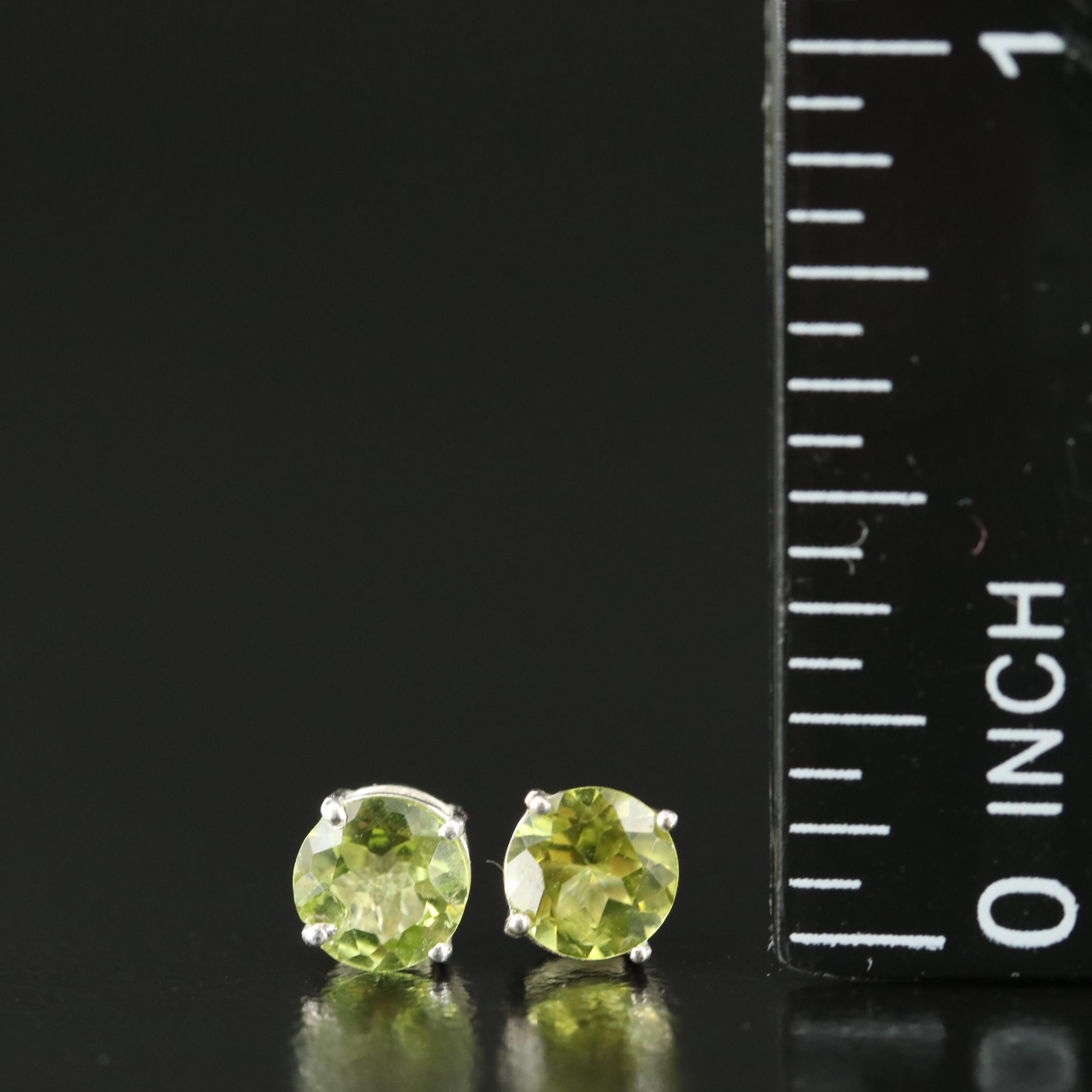 Sterling Peridot Stud Earrings