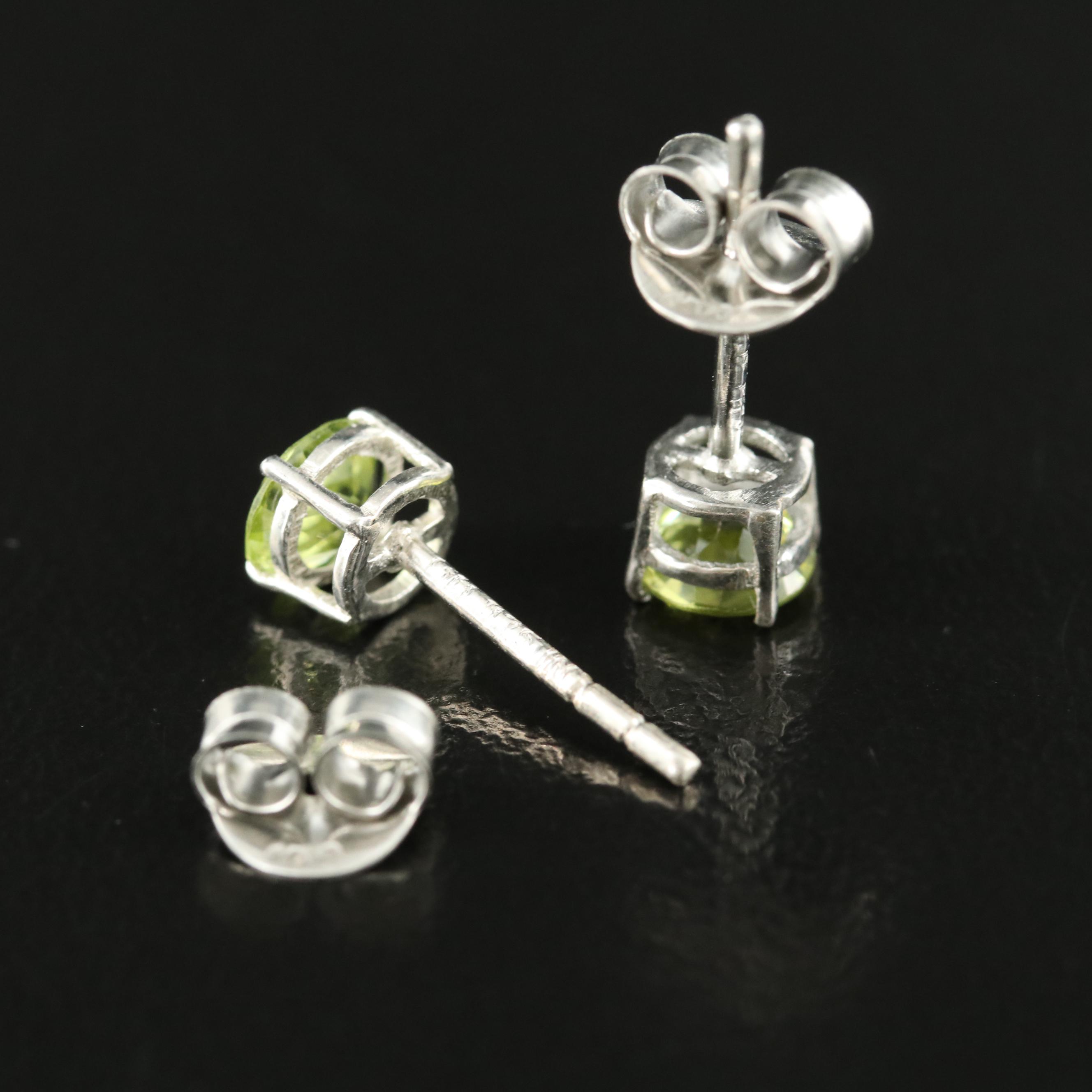 Sterling Peridot Stud Earrings