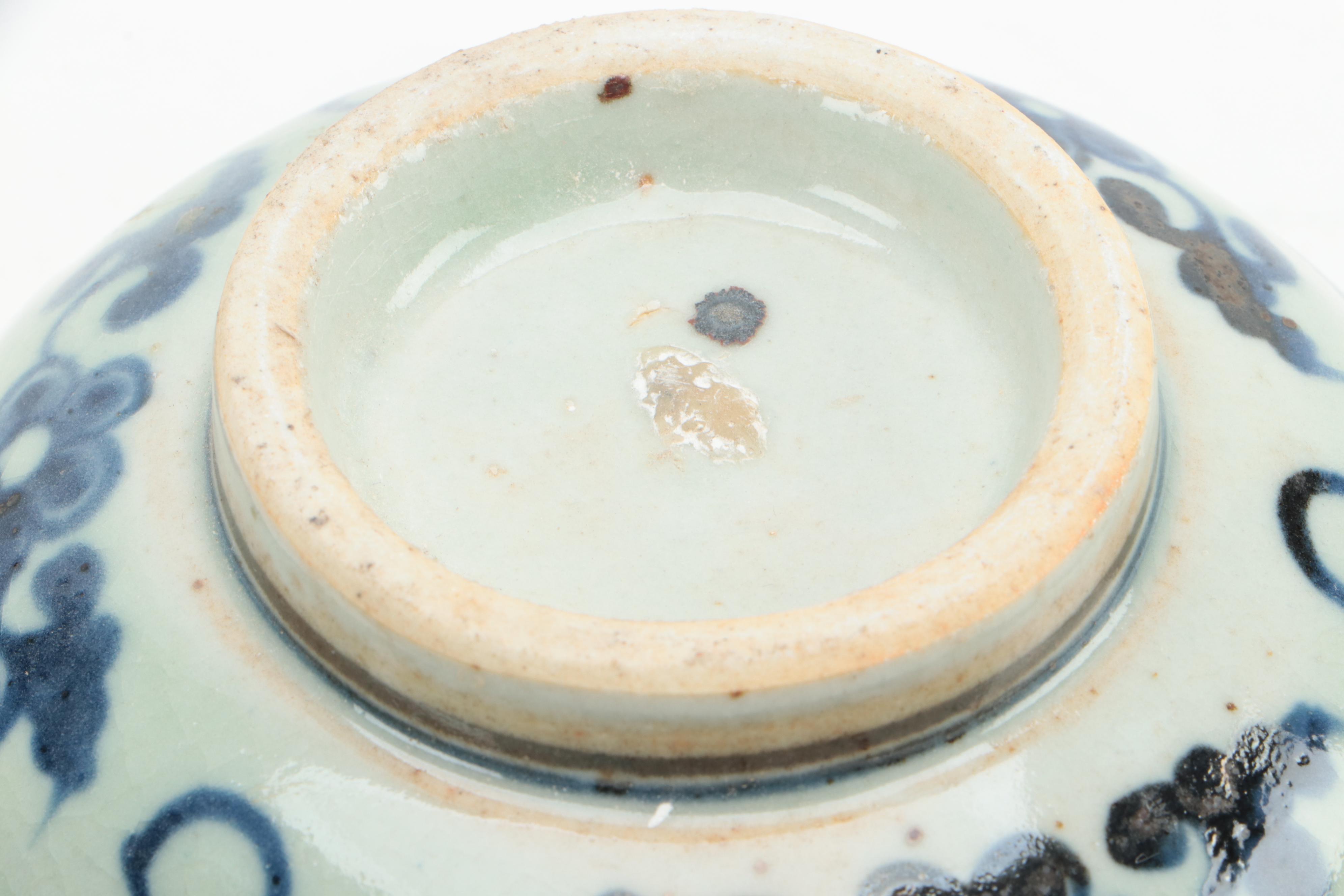 Chinese Blue and White Hand-Painted Porcelain Candle Holder Pair