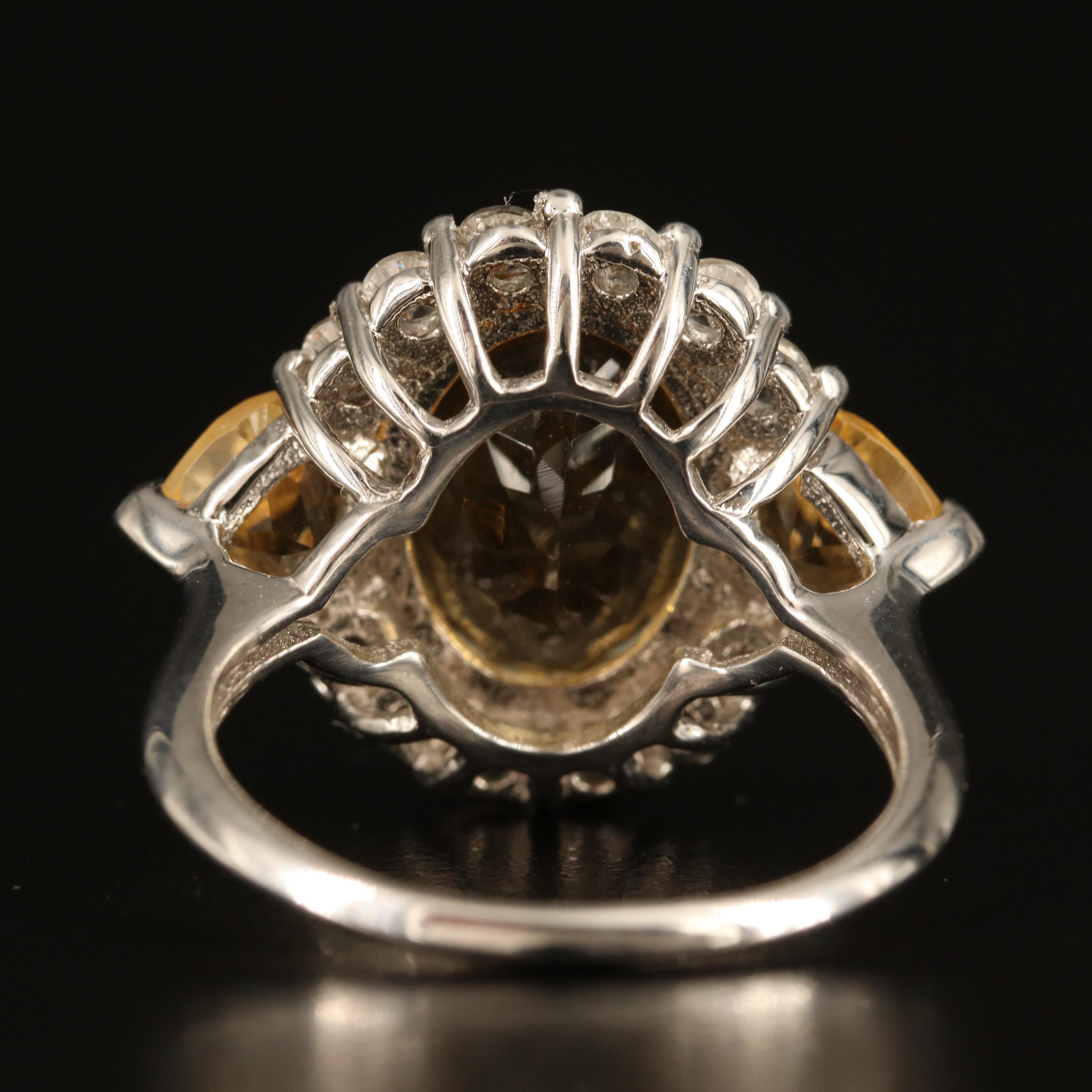 Sterling Citrine and White Topaz Ring