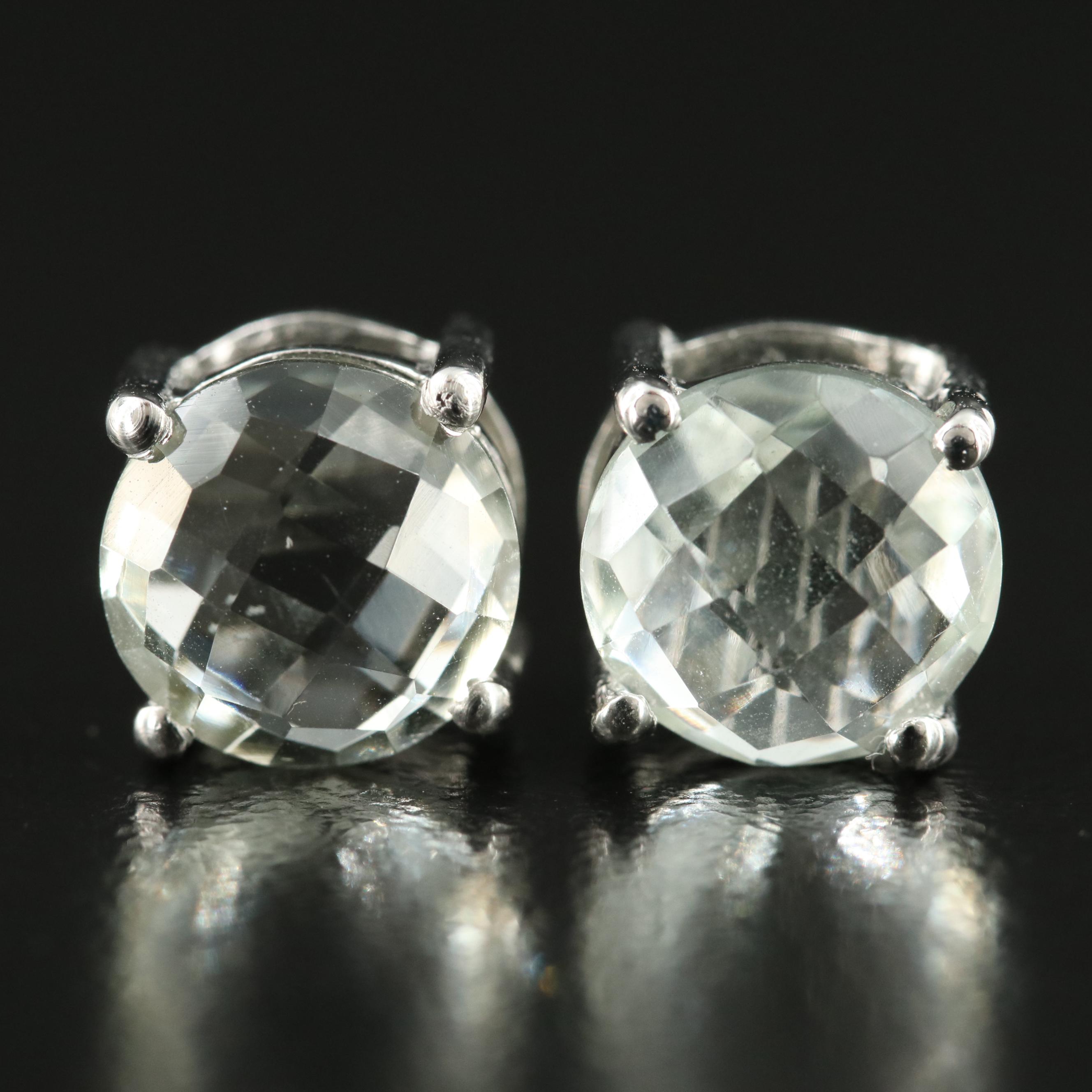 Sterling Prasiolite Stud Earrings