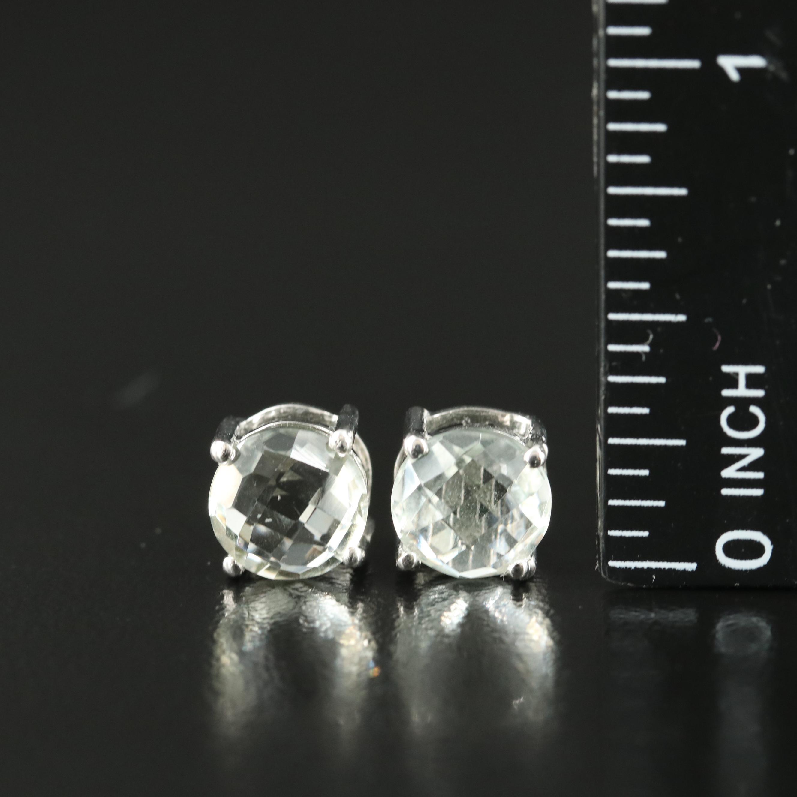 Sterling Prasiolite Stud Earrings