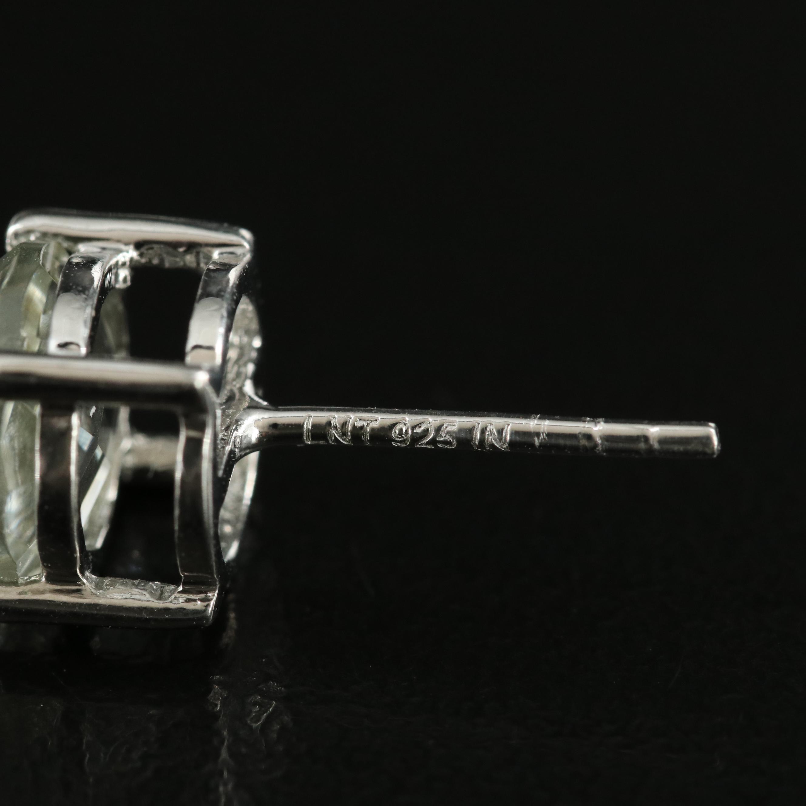 Sterling Prasiolite Stud Earrings