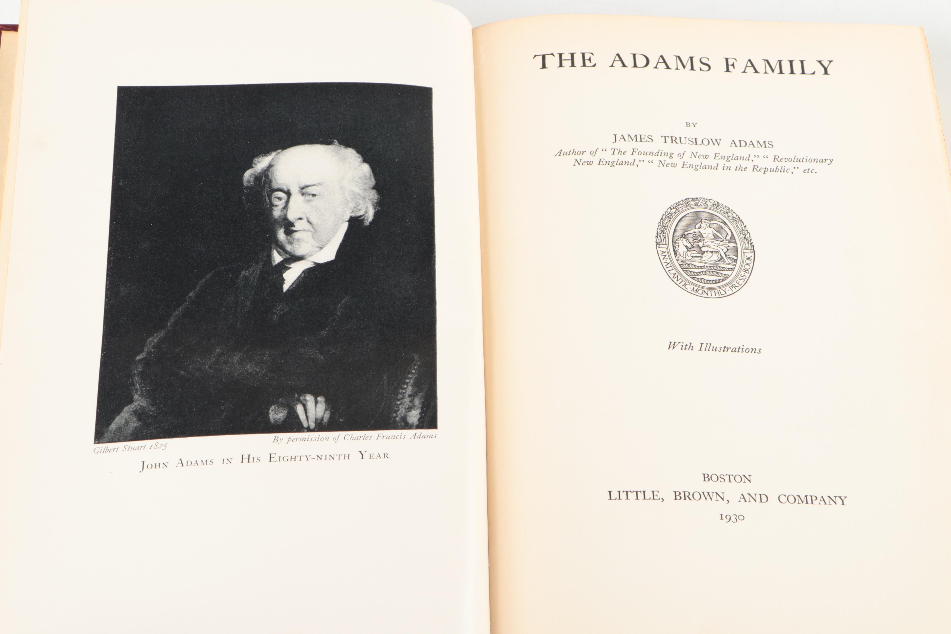 First Edition "The Adams Family" and "The Epic of America" by James T. Adams