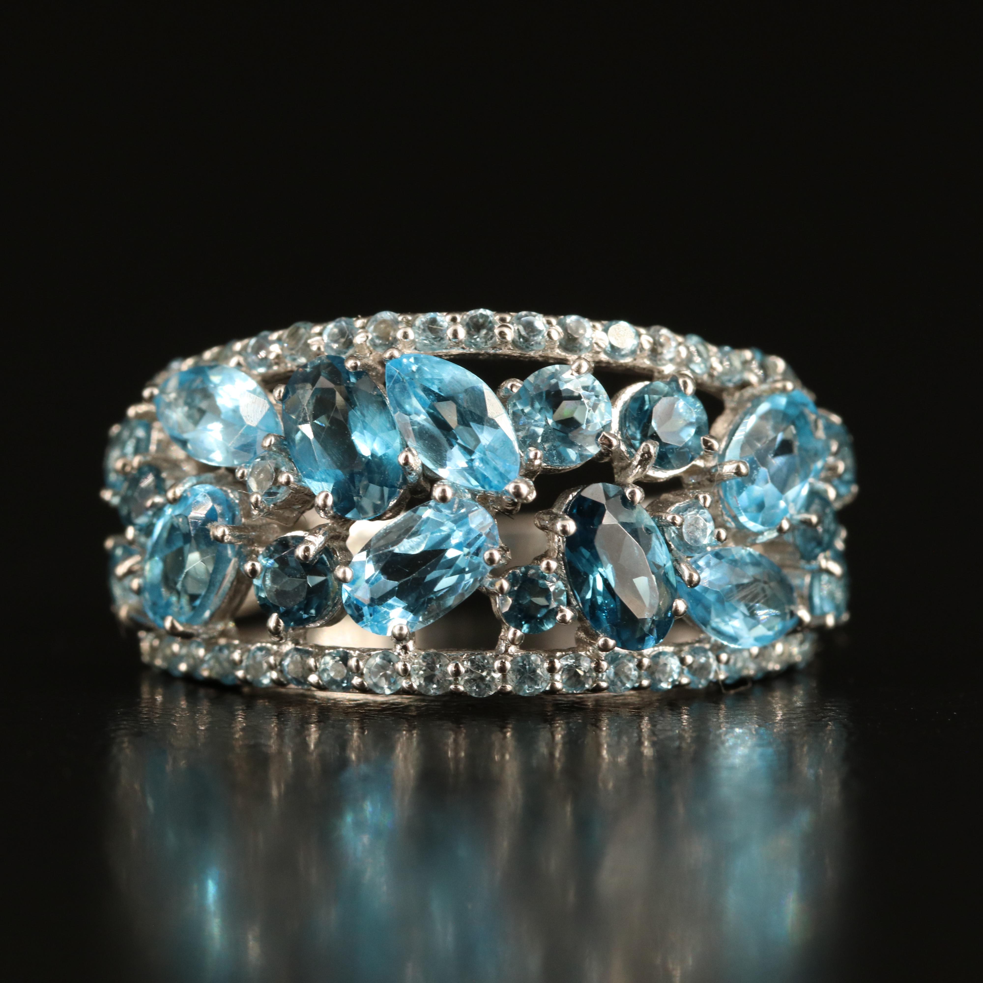 Sterling London and Sky Blue Topaz Band