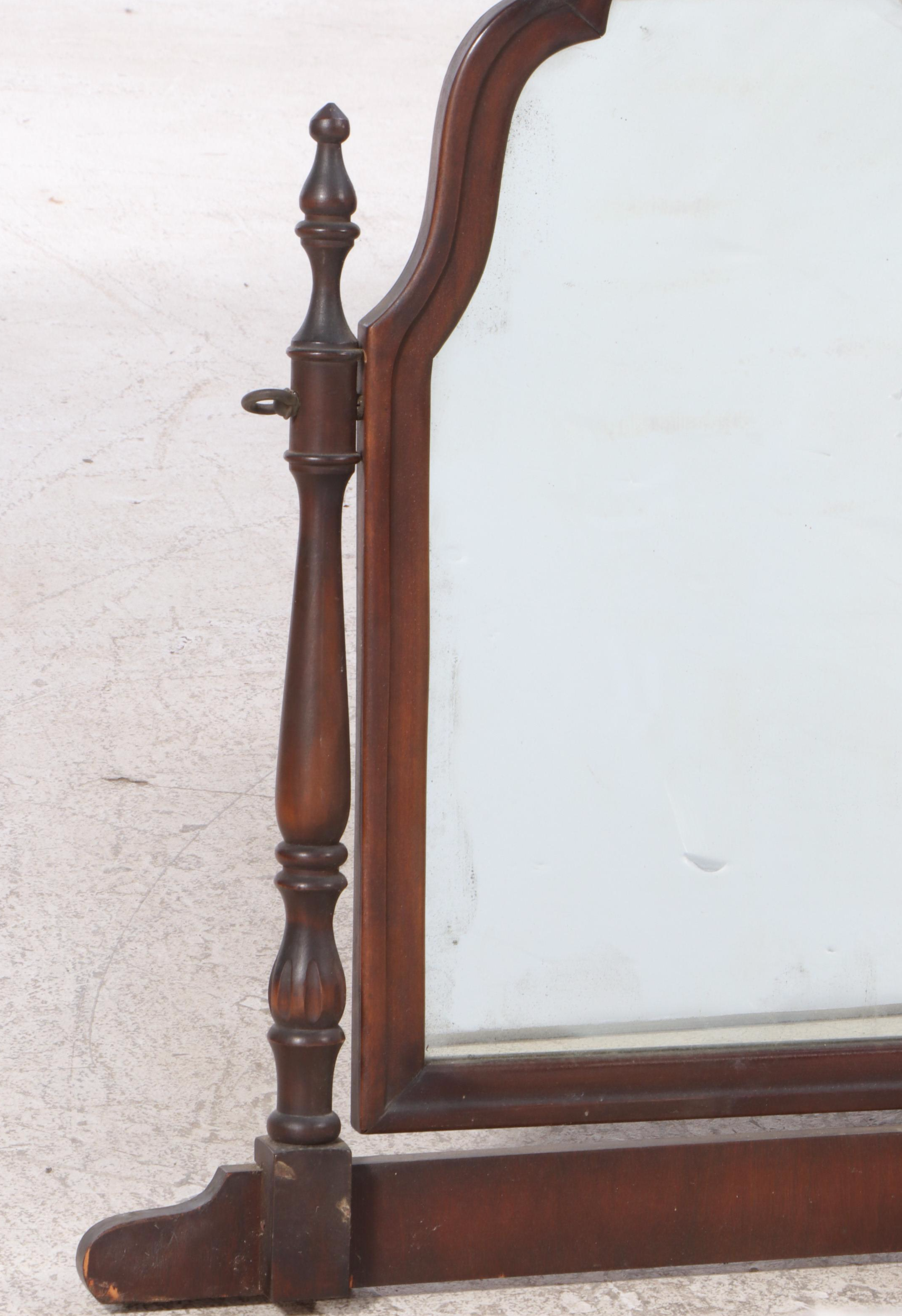 Louis XVI Style Walnut Dresser with Mirror, 1930s