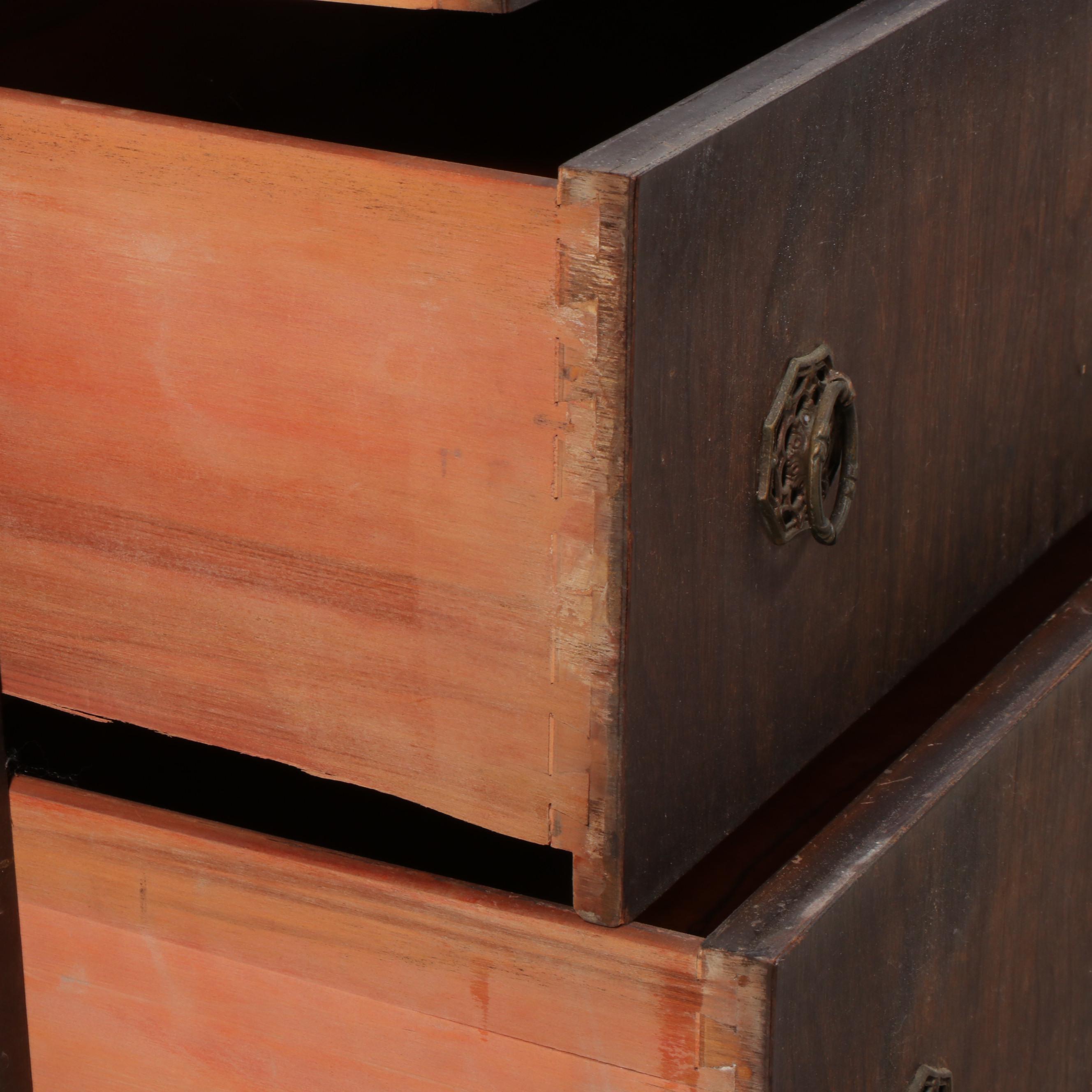 Louis XVI Style Walnut Dresser with Mirror, 1930s