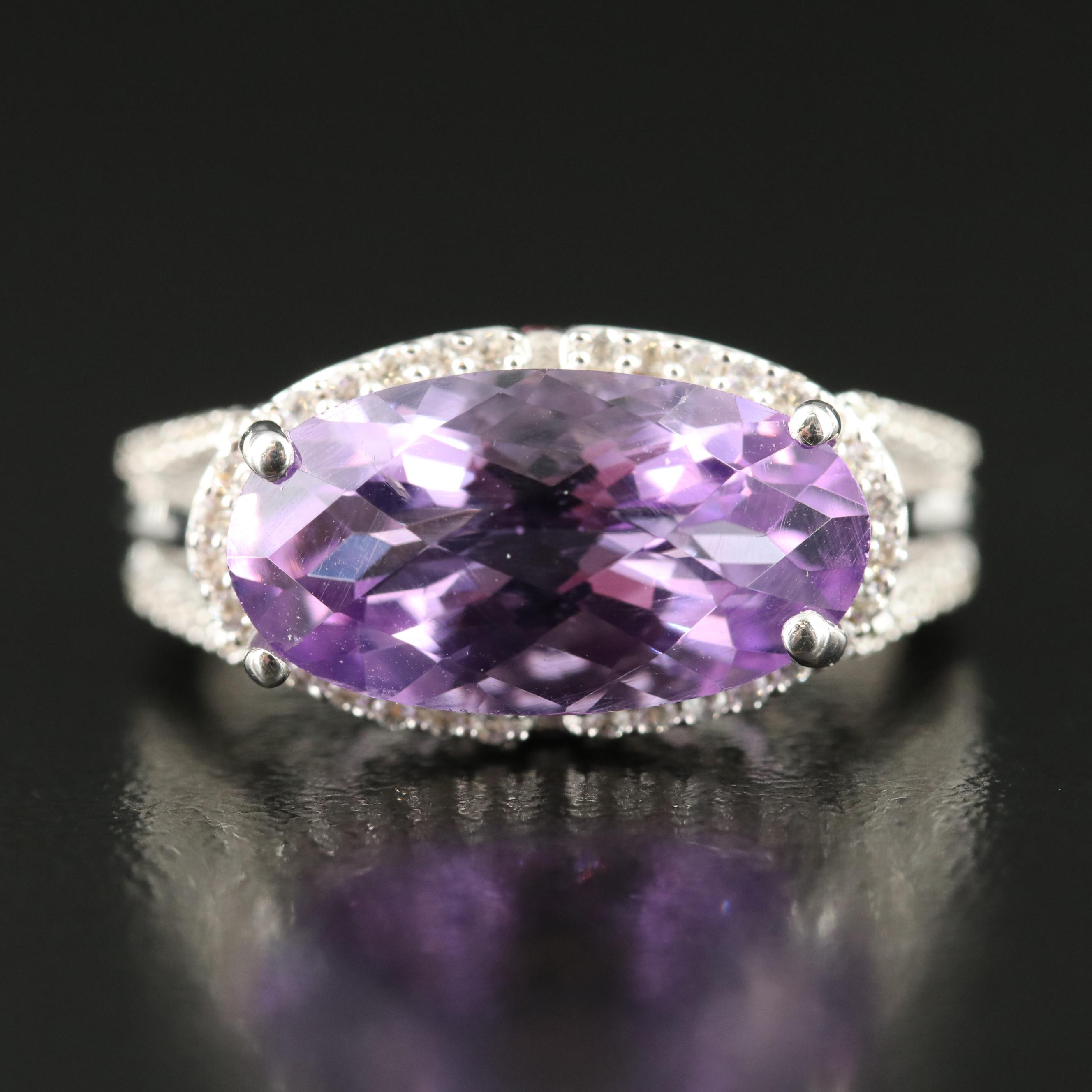 Sterling Amethyst and Sapphire Ring