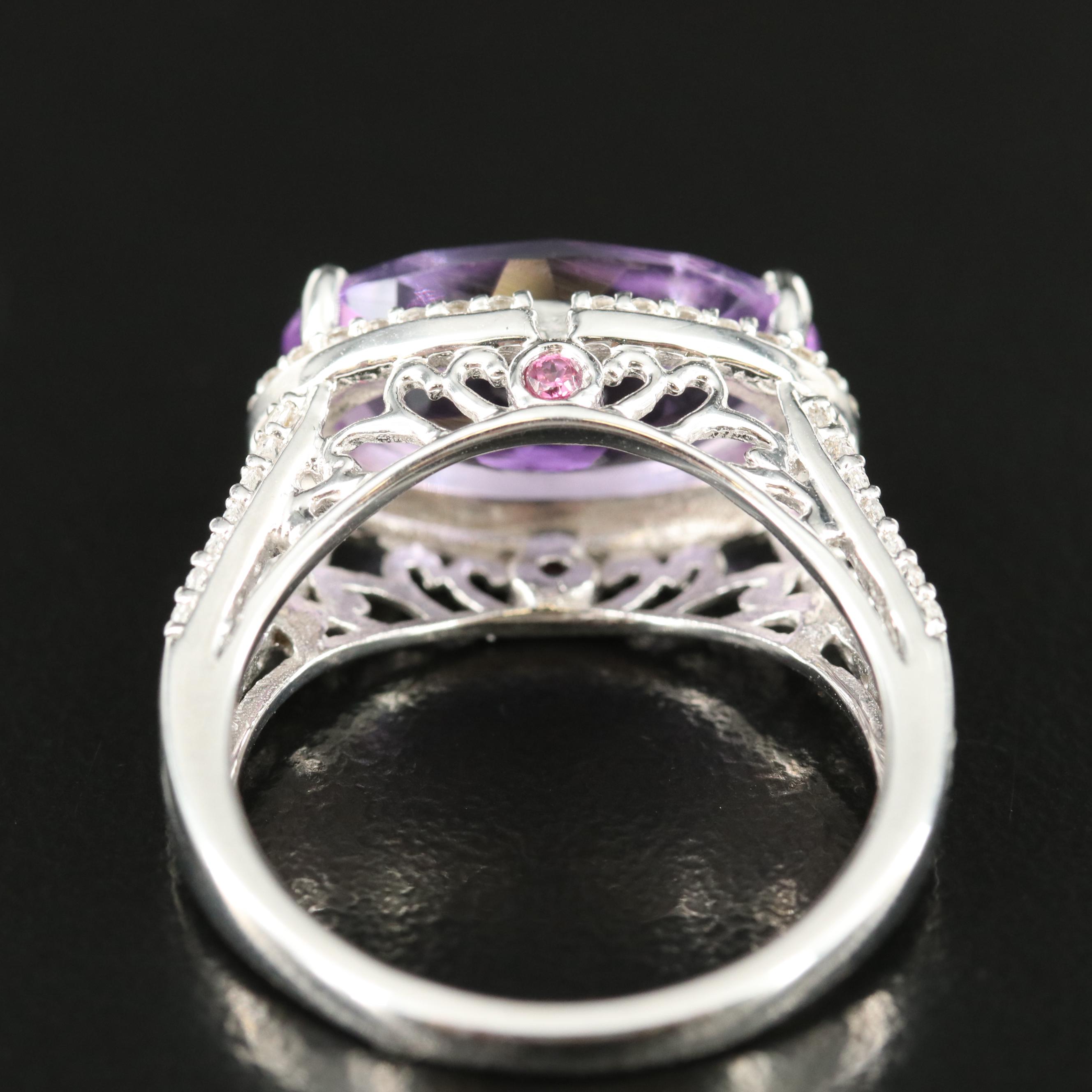Sterling Amethyst and Sapphire Ring