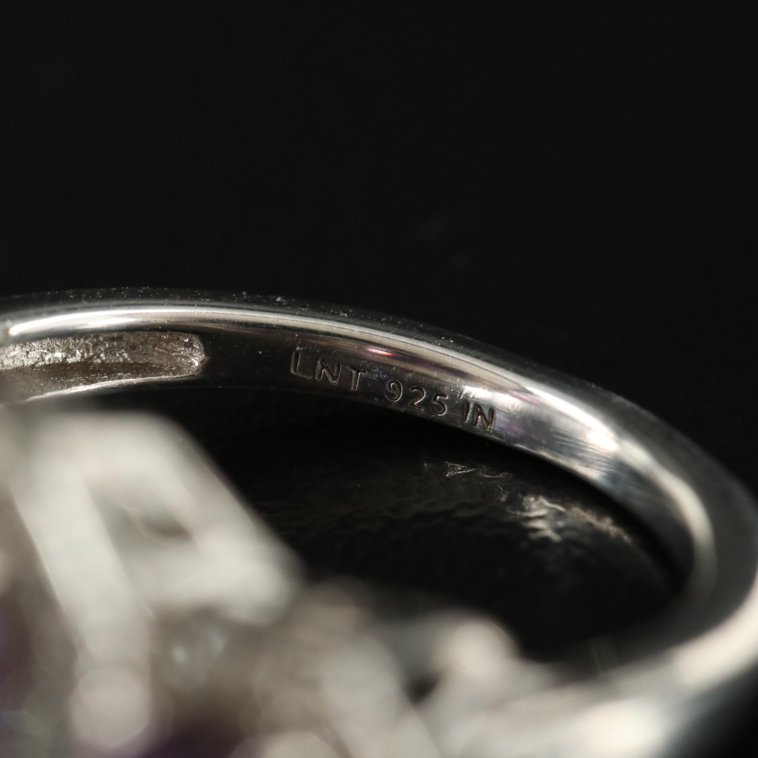 Sterling Amethyst and White Topaz Ring