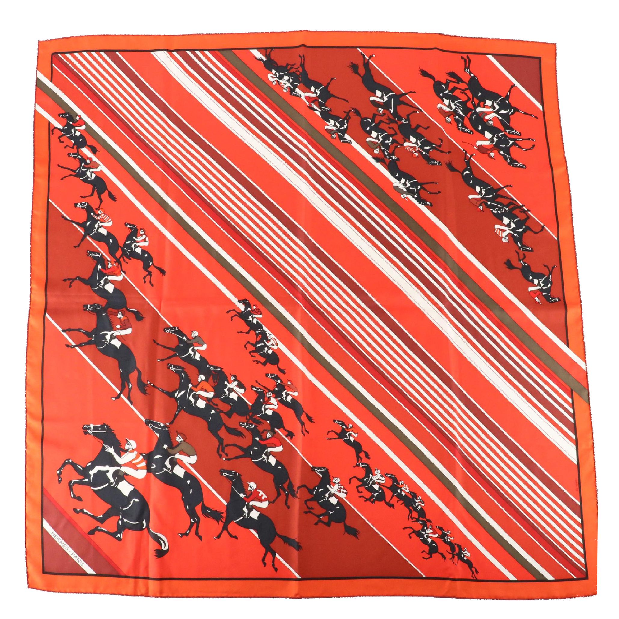 Hermès "Les Courses" Silk Twill Scarf