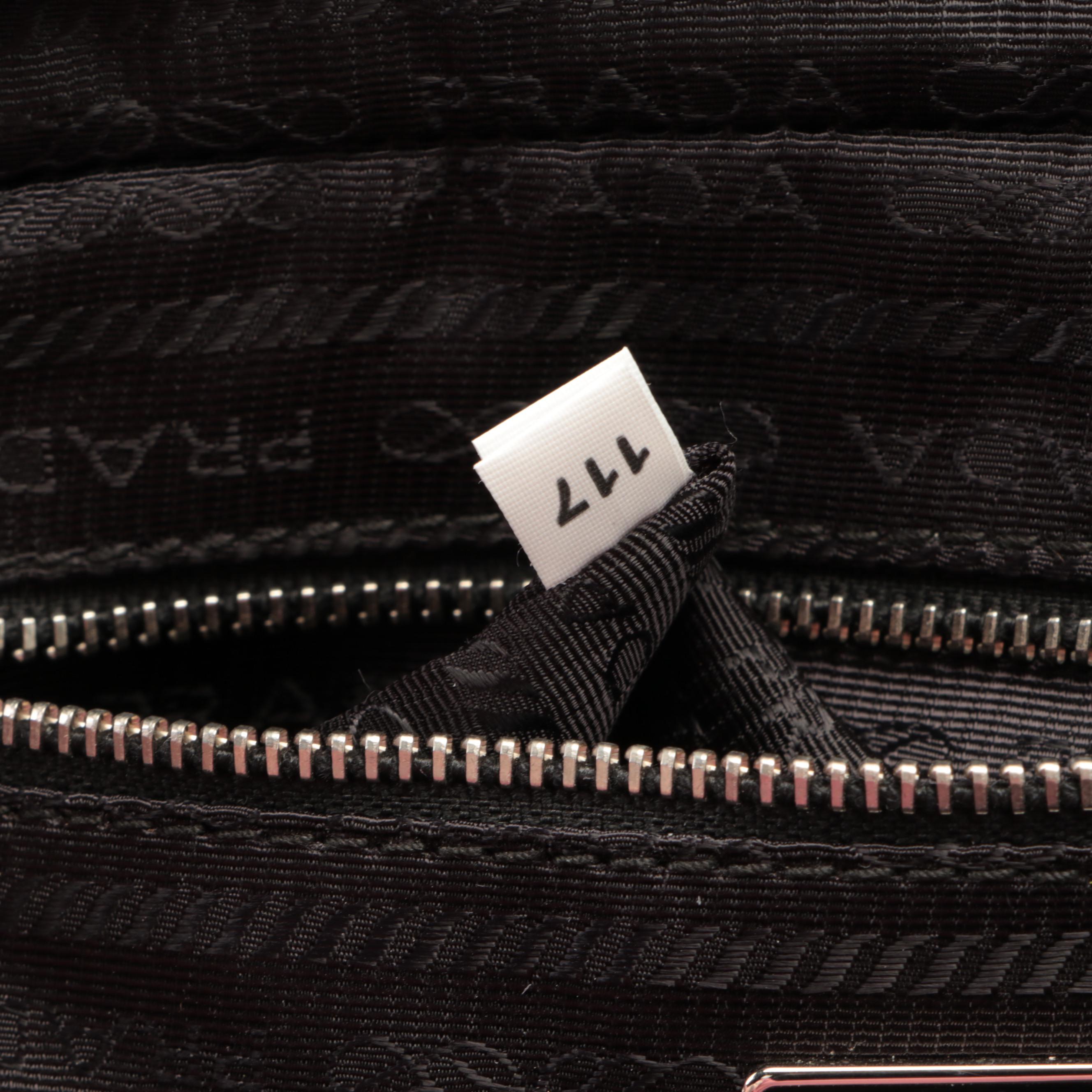 Prada Perforated Leather Grommet Chain Shoulder Bag