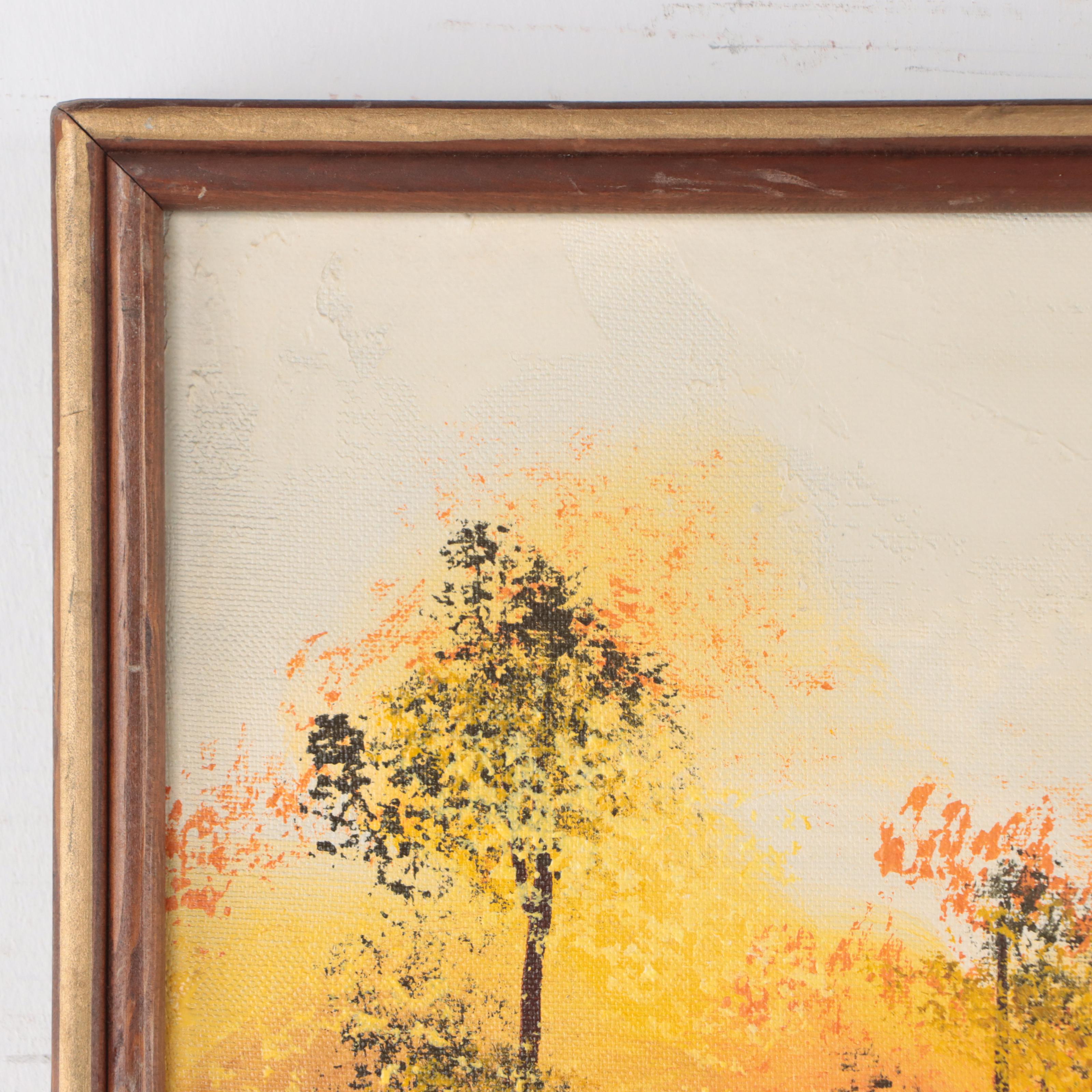 Matson Idyllic Autumn Landscape Mixed Media Painting