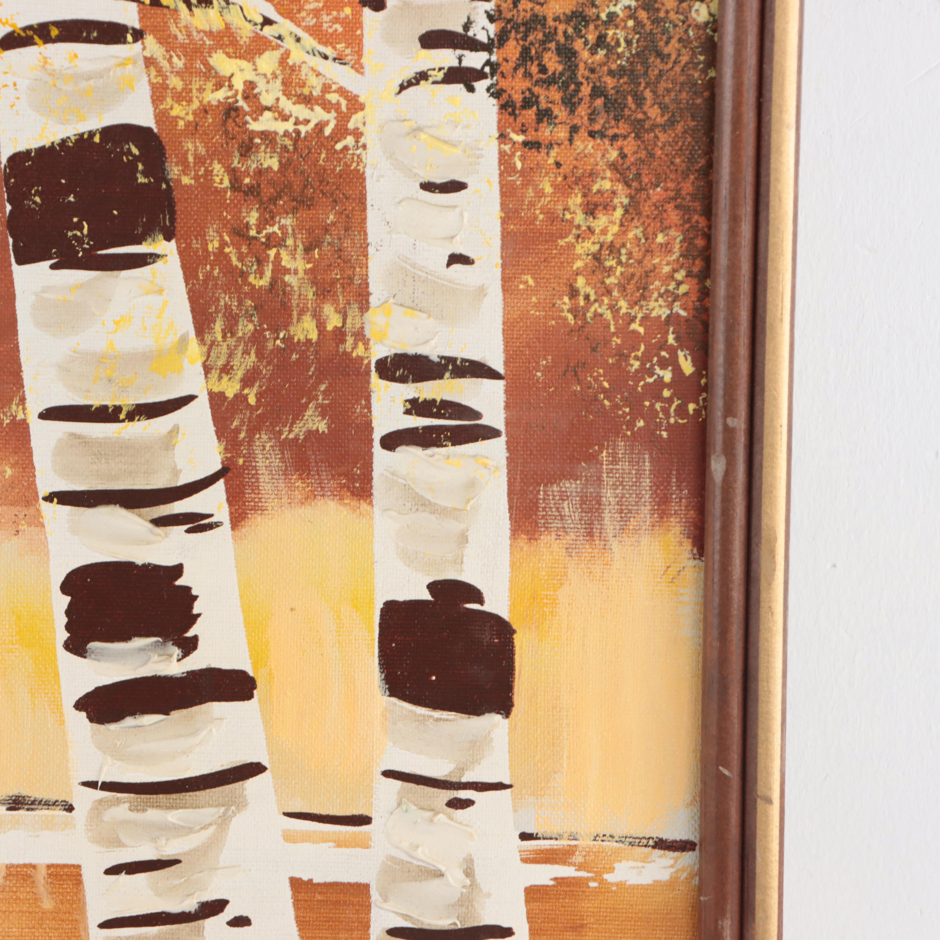 Matson Idyllic Autumn Landscape Mixed Media Painting