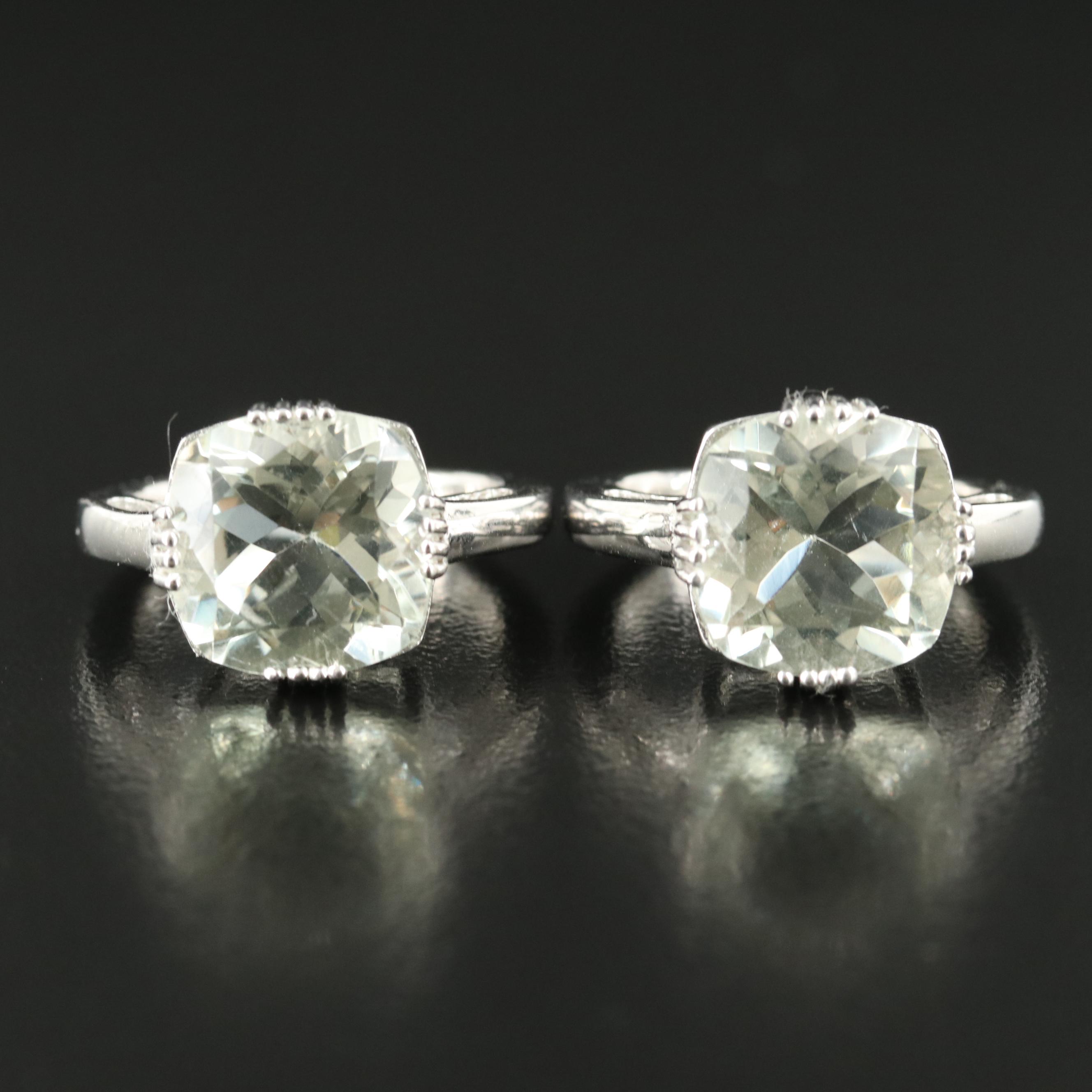 Sterling Prasiolite Rings