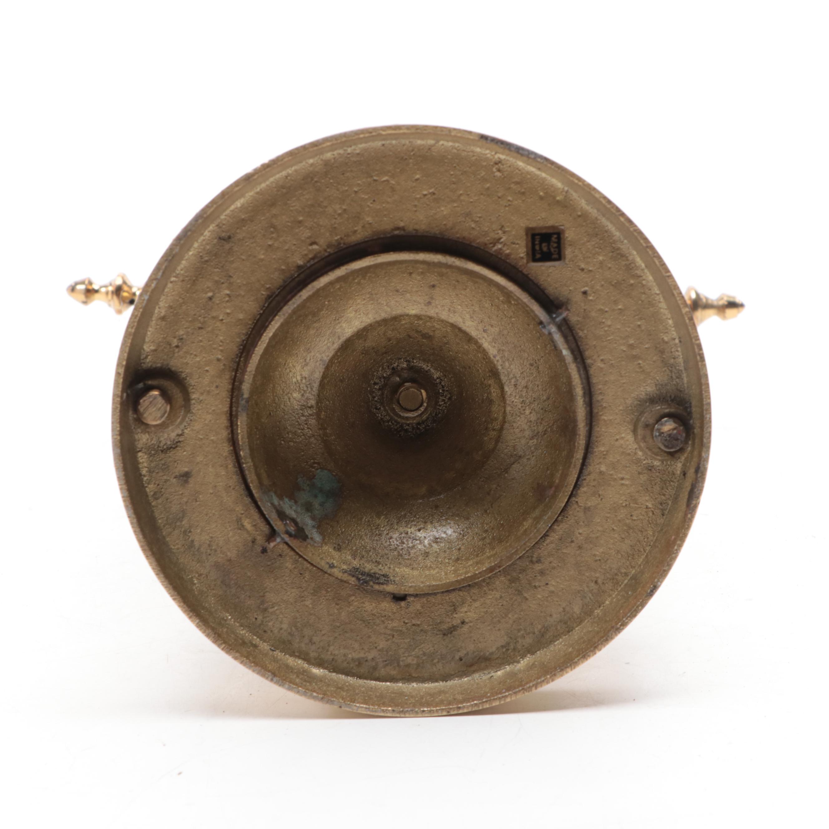 Pierced Brass Hanging Candlestick Wall Hanging Lantern, Mid to Late 20th Century