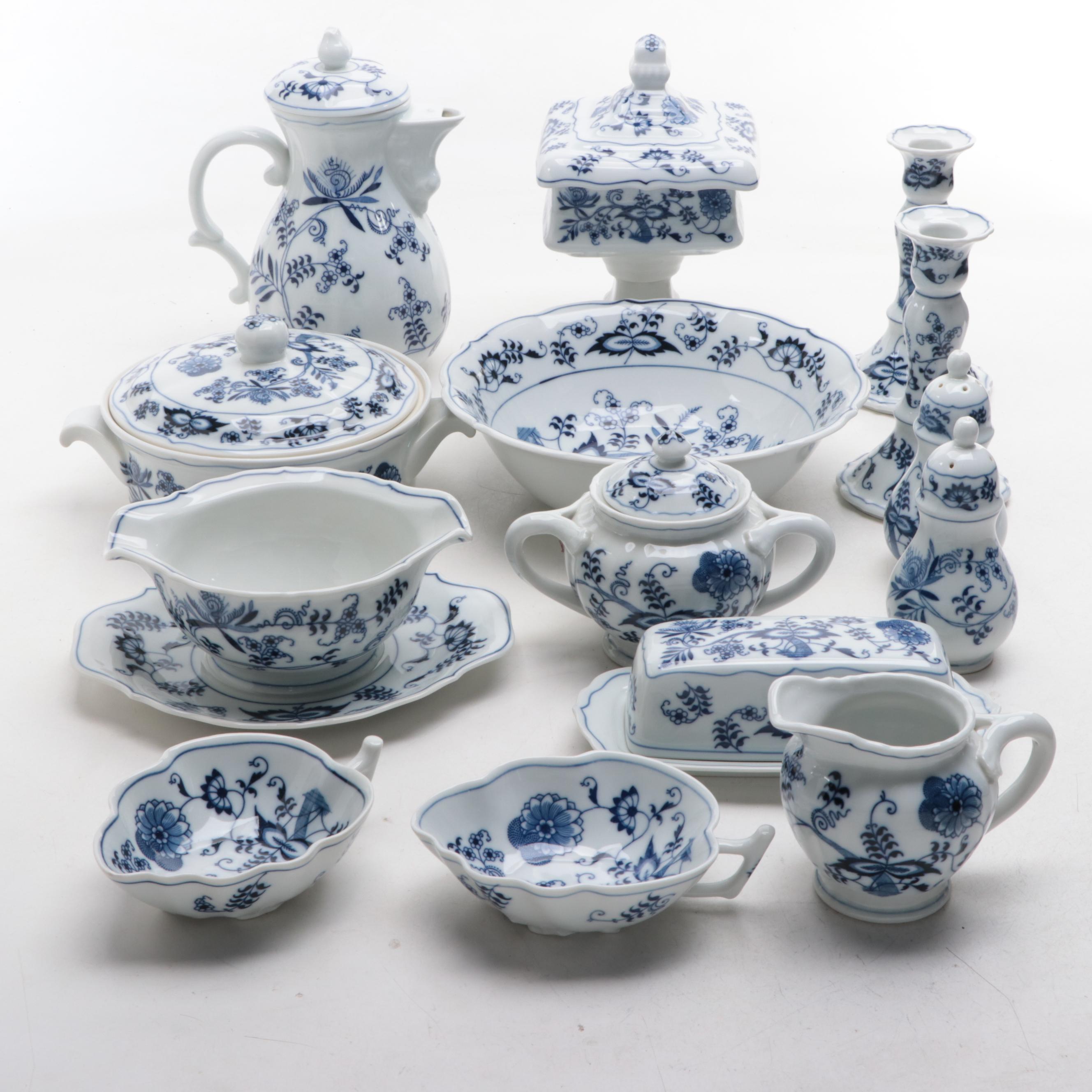 Japanese Blue Danube Candy Dish and More with Other Porcelain Serveware
