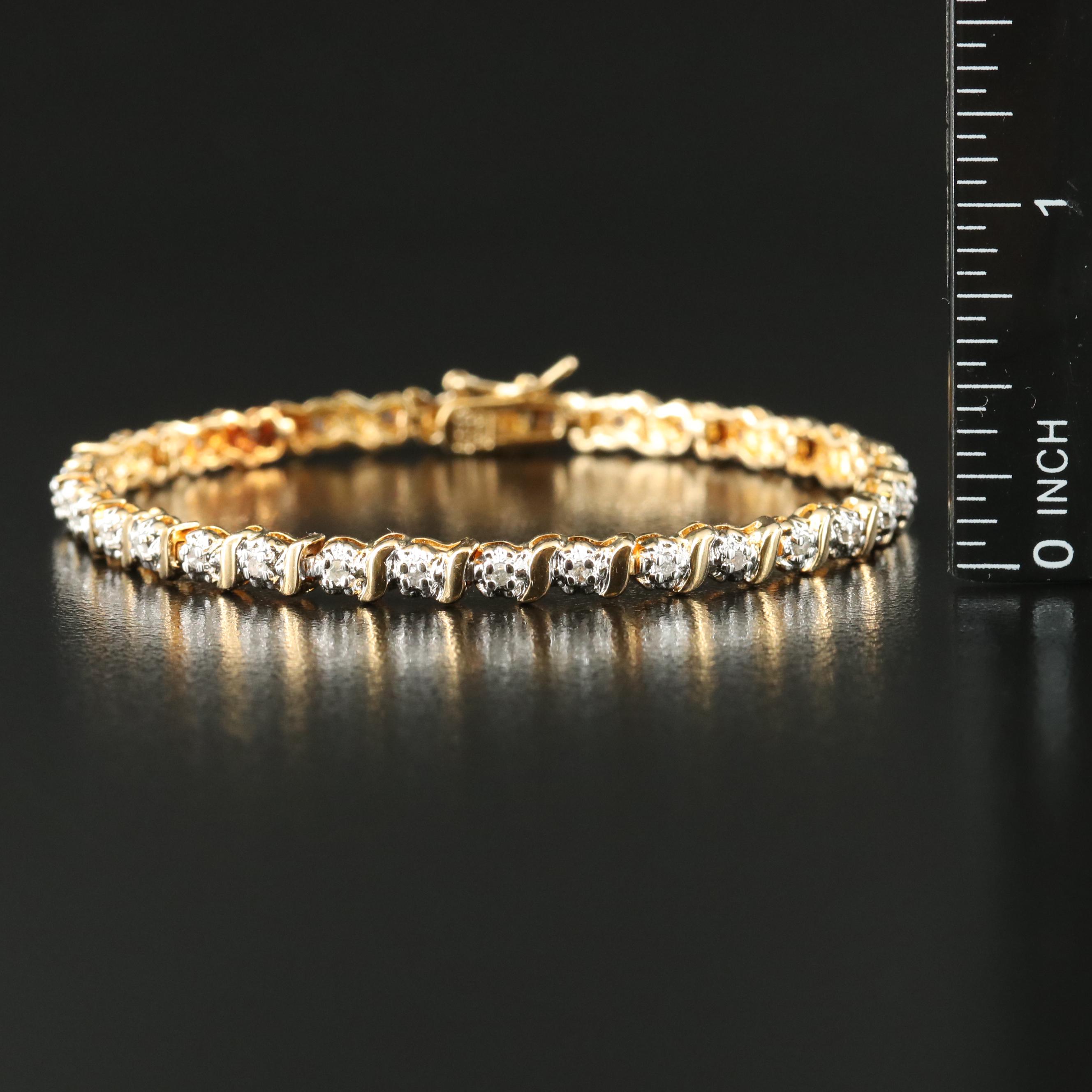 Sterling Diamond Line Bracelet