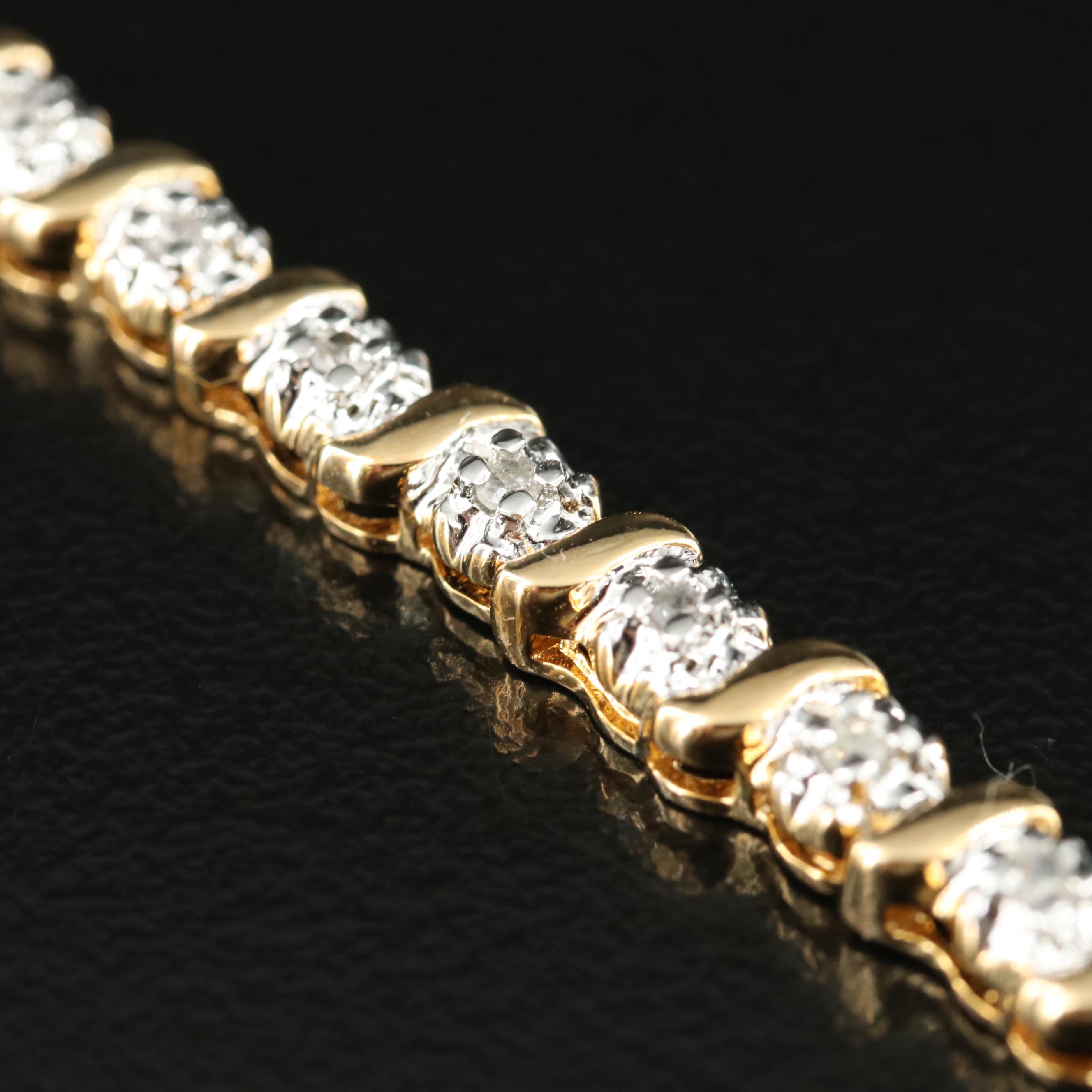 Sterling Diamond Line Bracelet