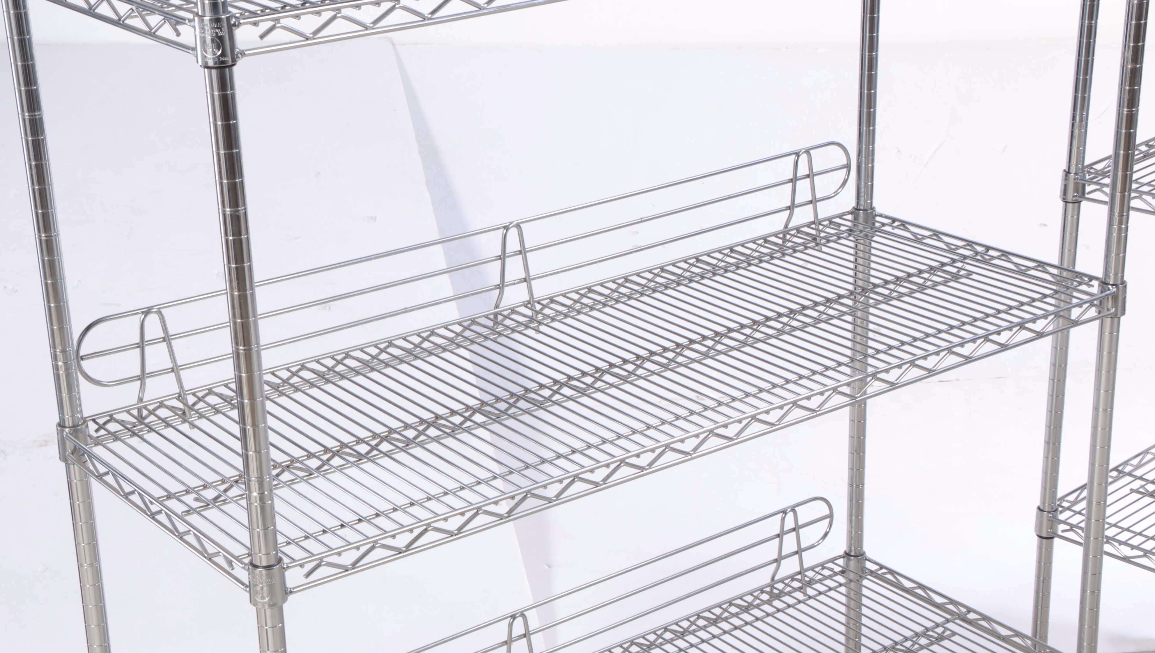 NSF Ultradurable Chromed Steel Industrial Wire Shelving on Casters