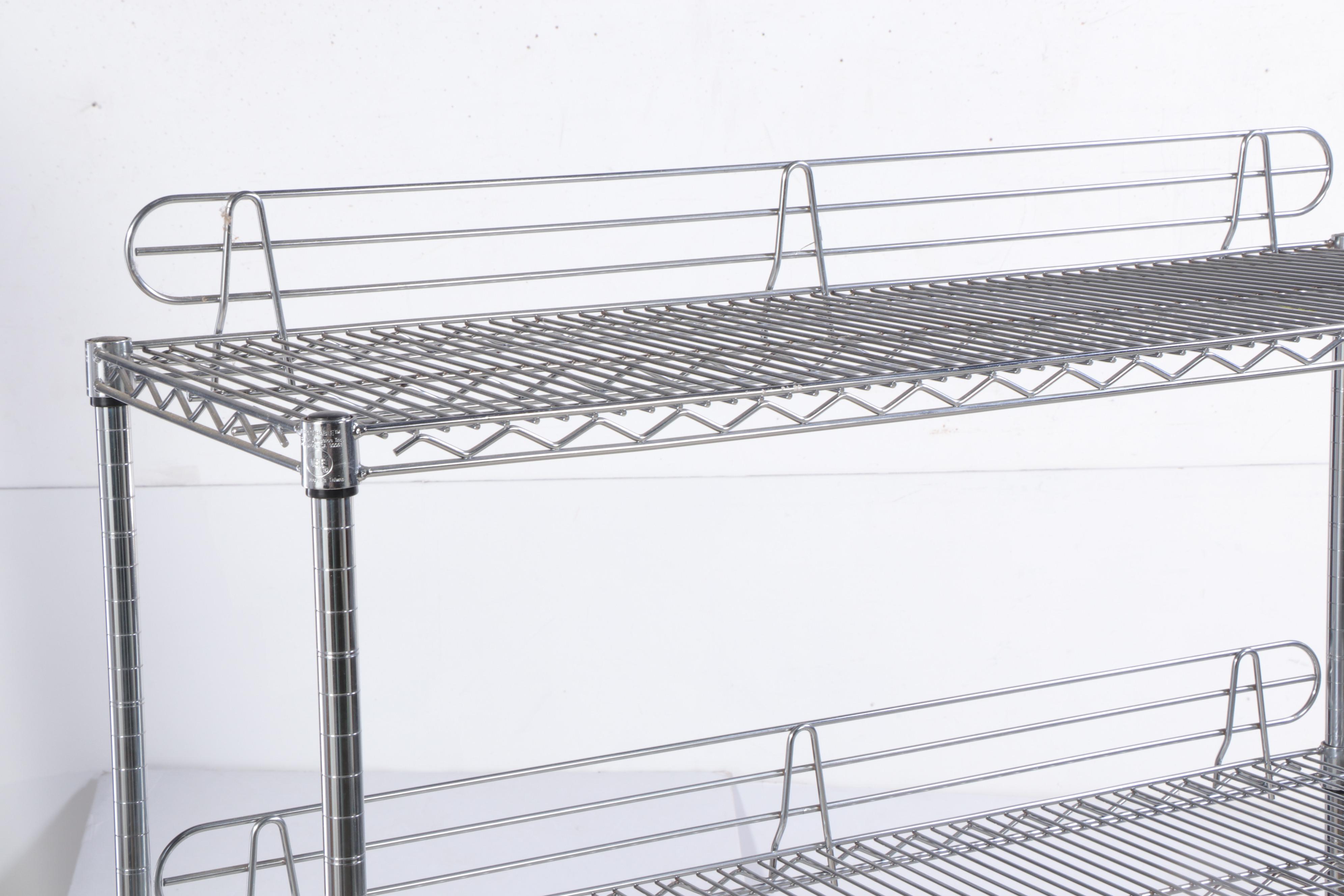 NSF Ultradurable Chromed Steel Industrial Wire Shelving on Casters