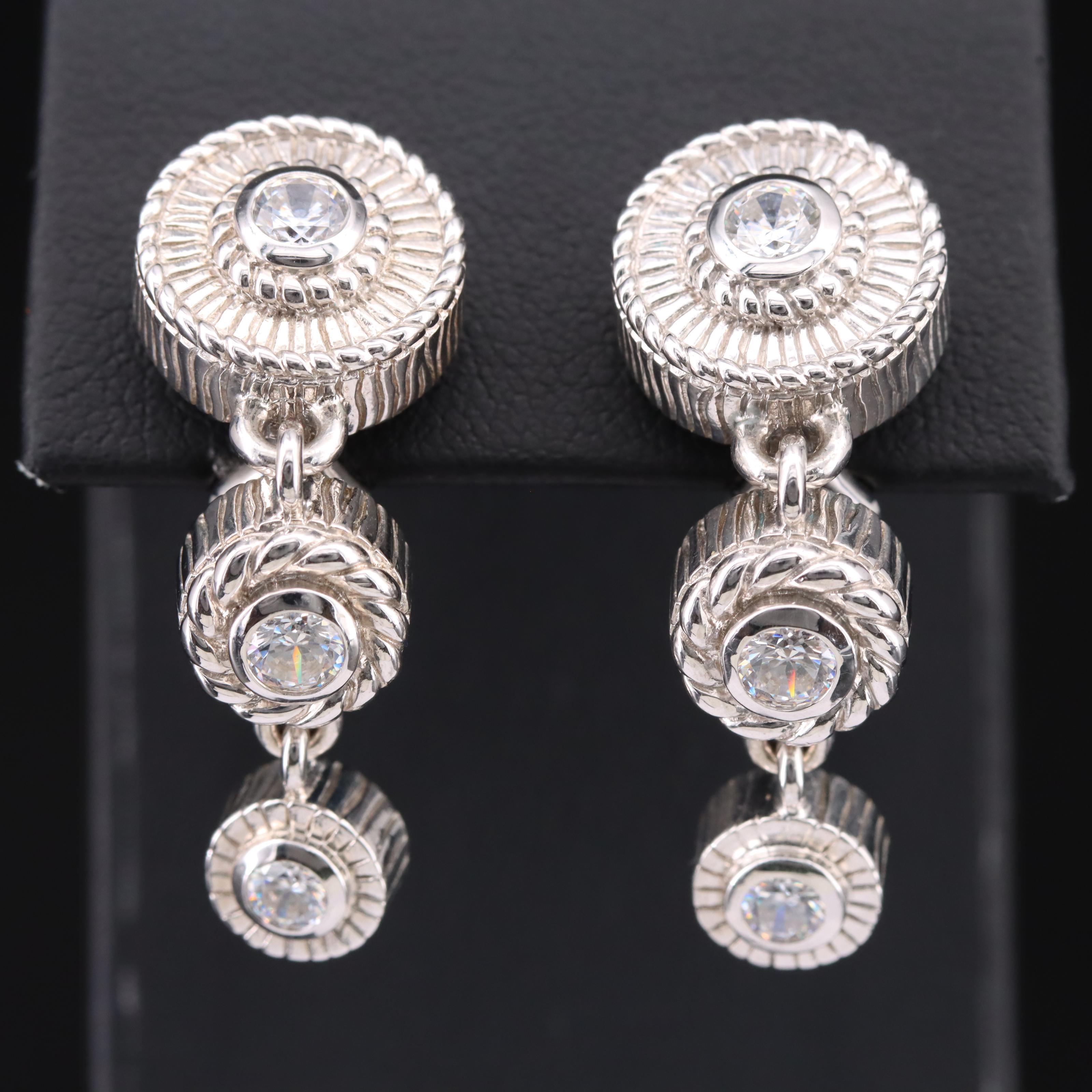 Judith Ripka Sterling Cubic Zirconia Graduated Earrings