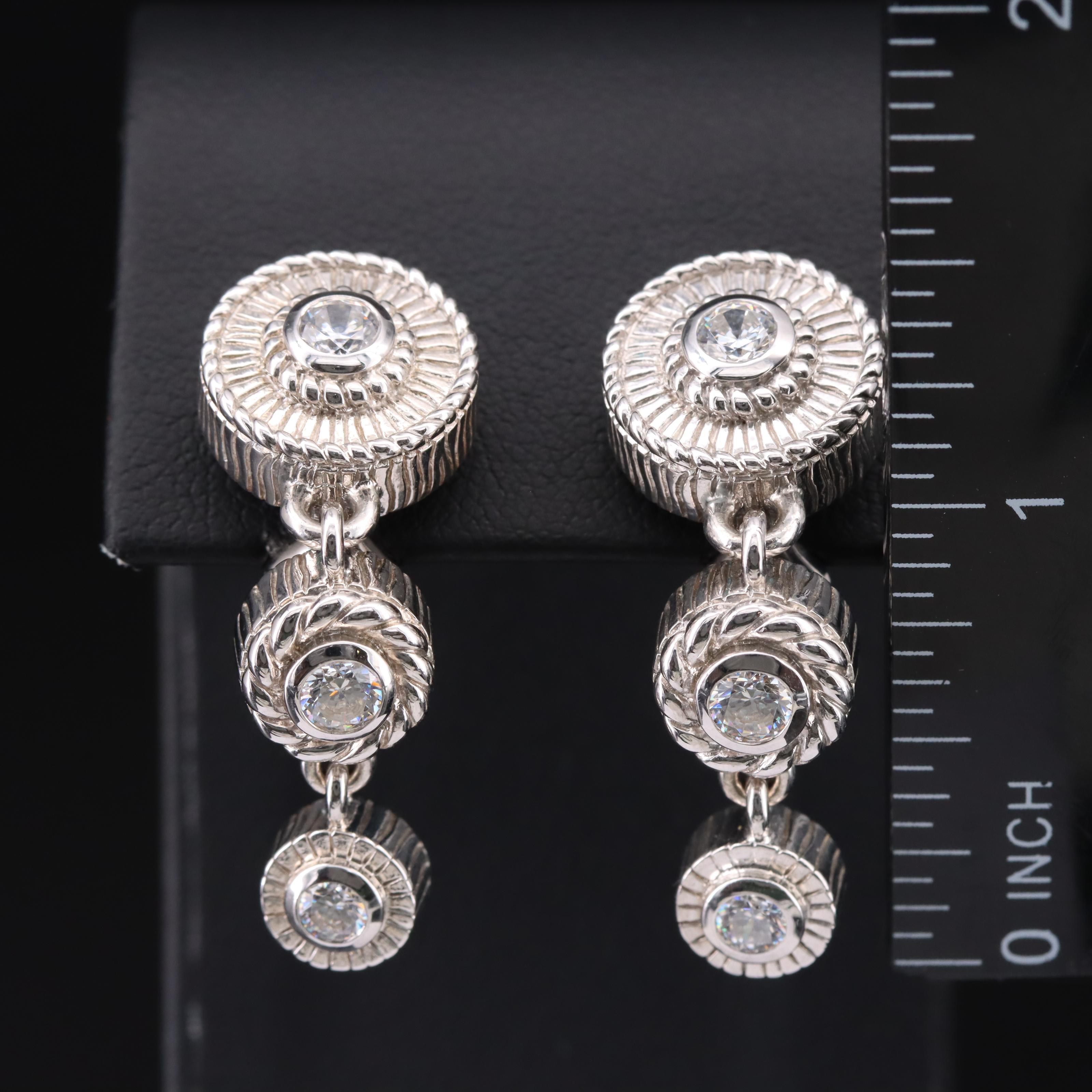 Judith Ripka Sterling Cubic Zirconia Graduated Earrings