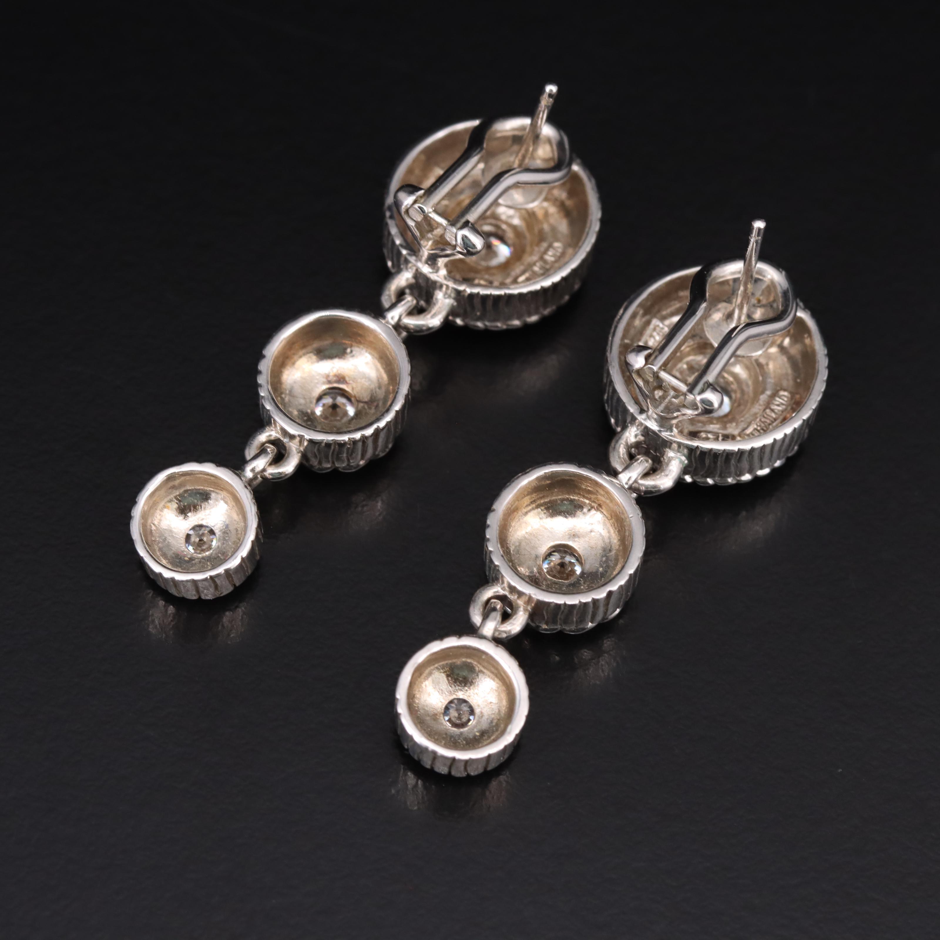 Judith Ripka Sterling Cubic Zirconia Graduated Earrings