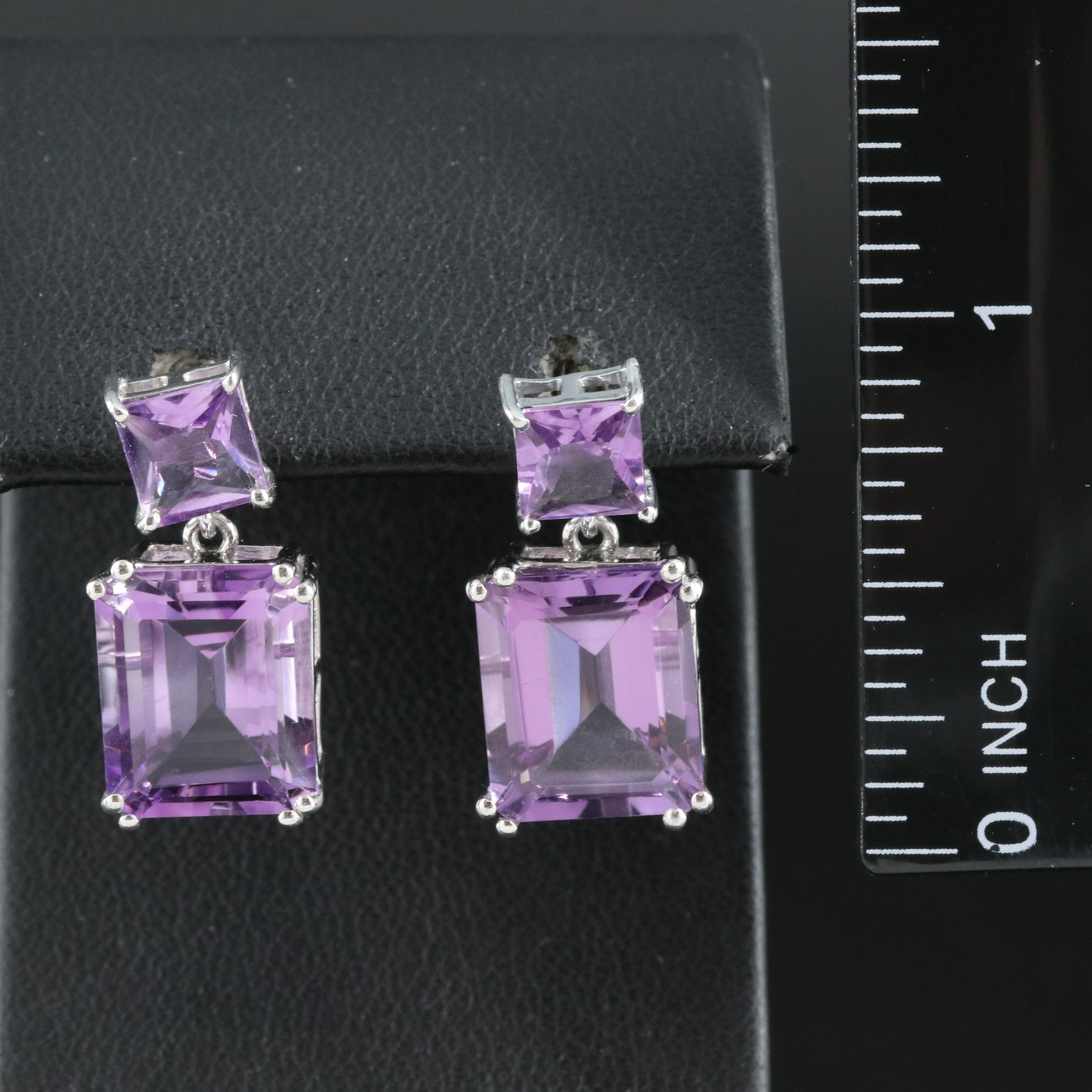 Sterling Amethyst Earrings