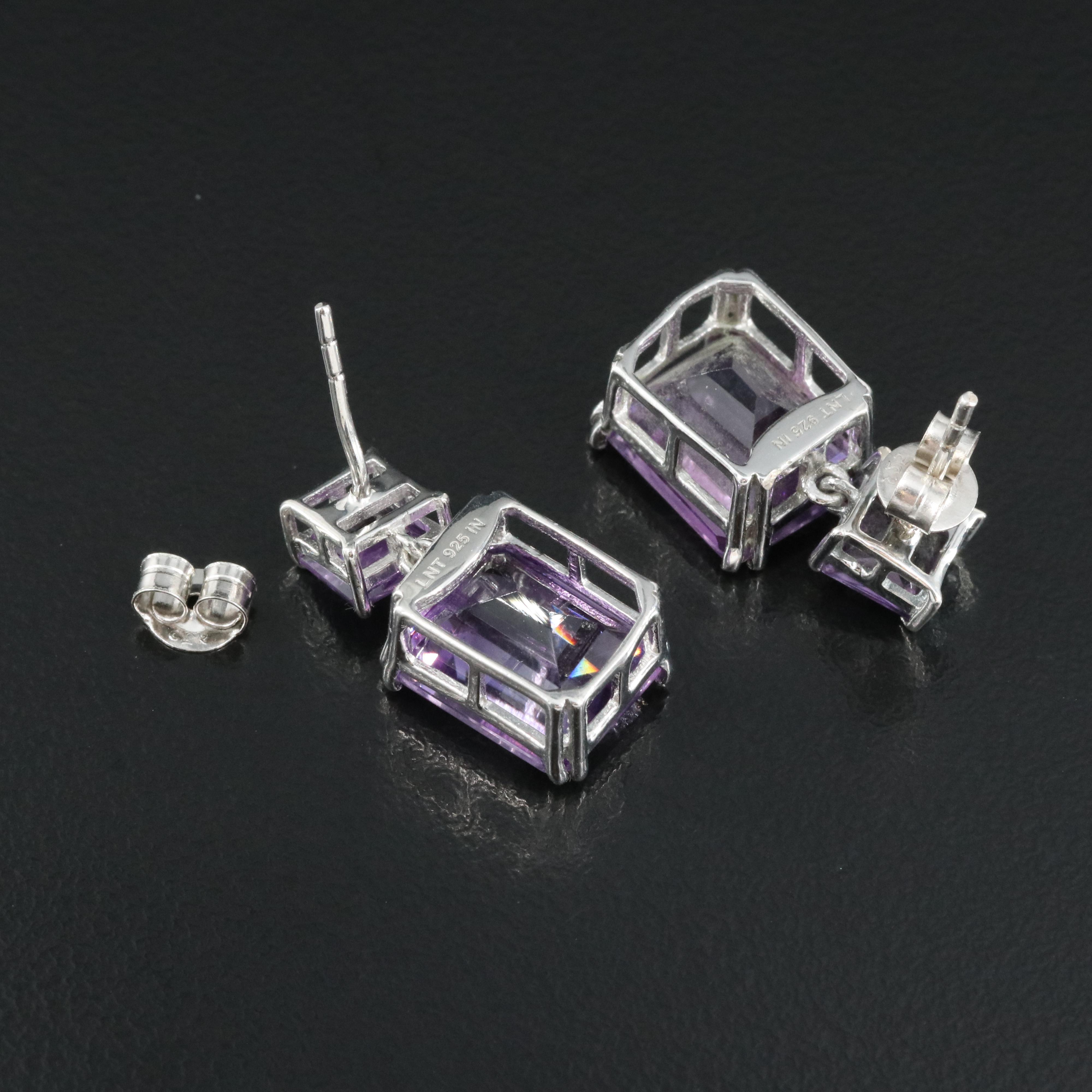Sterling Amethyst Earrings