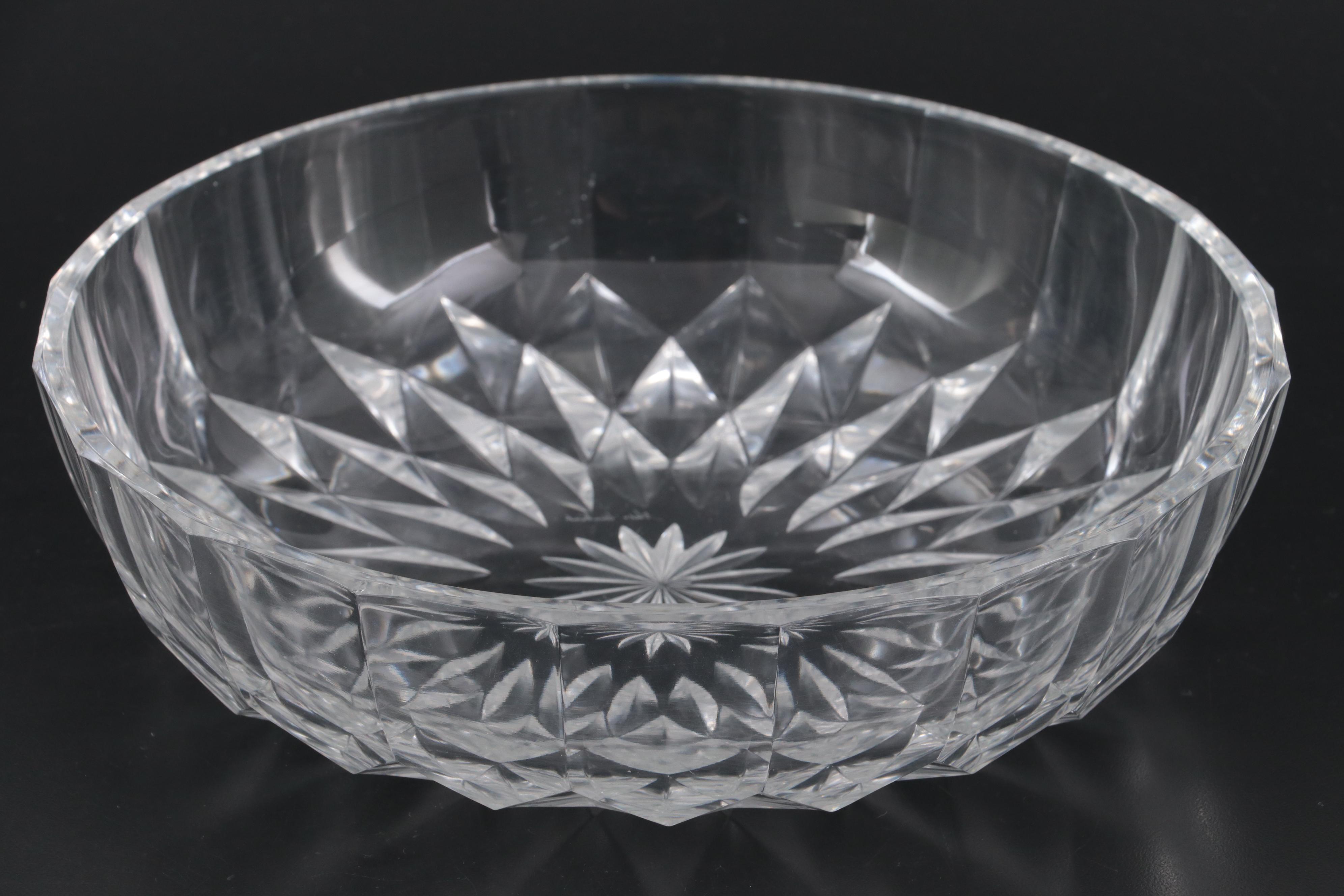 Val St. Lambert Crystal Serving Bowl and Platter