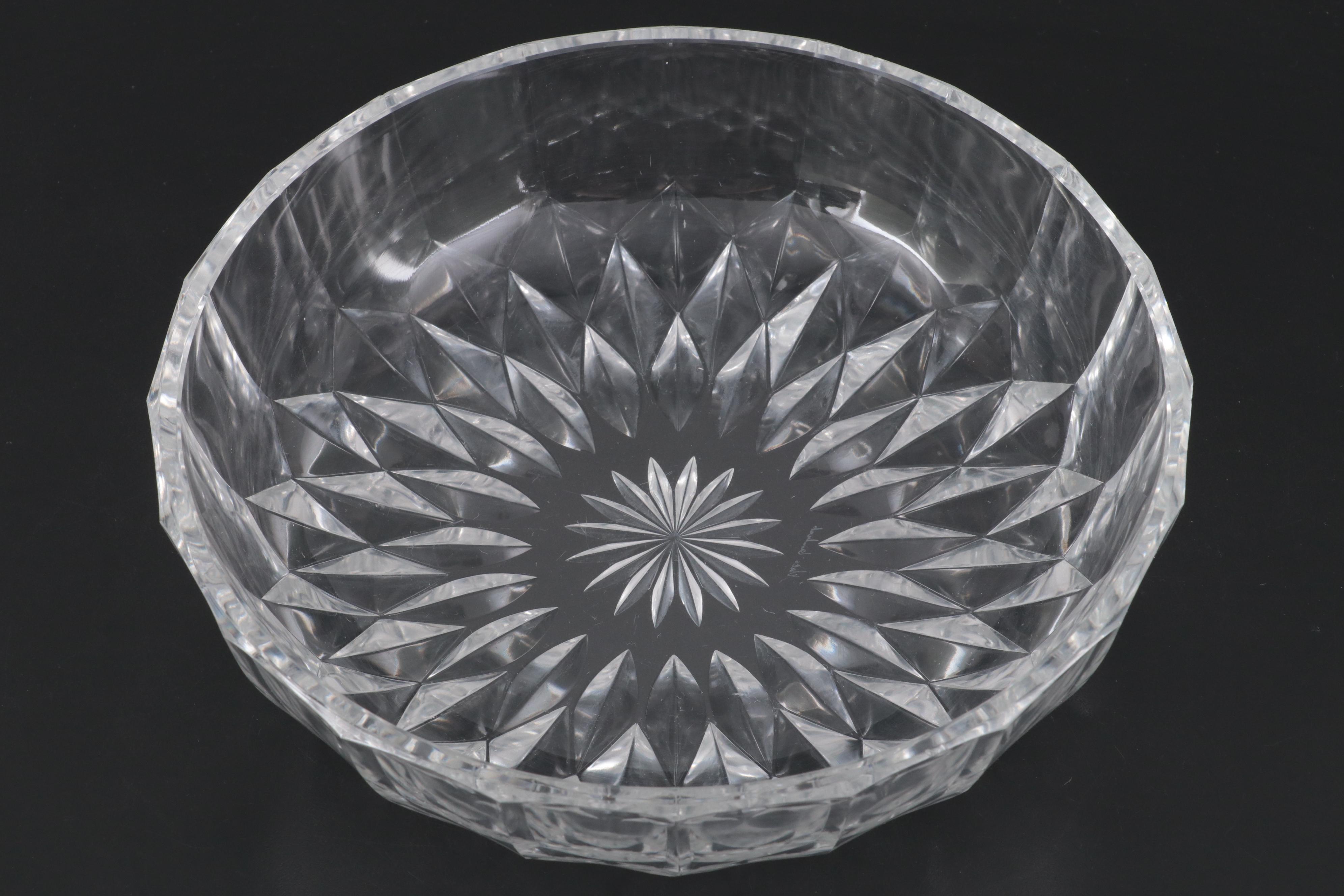 Val St. Lambert Crystal Serving Bowl and Platter
