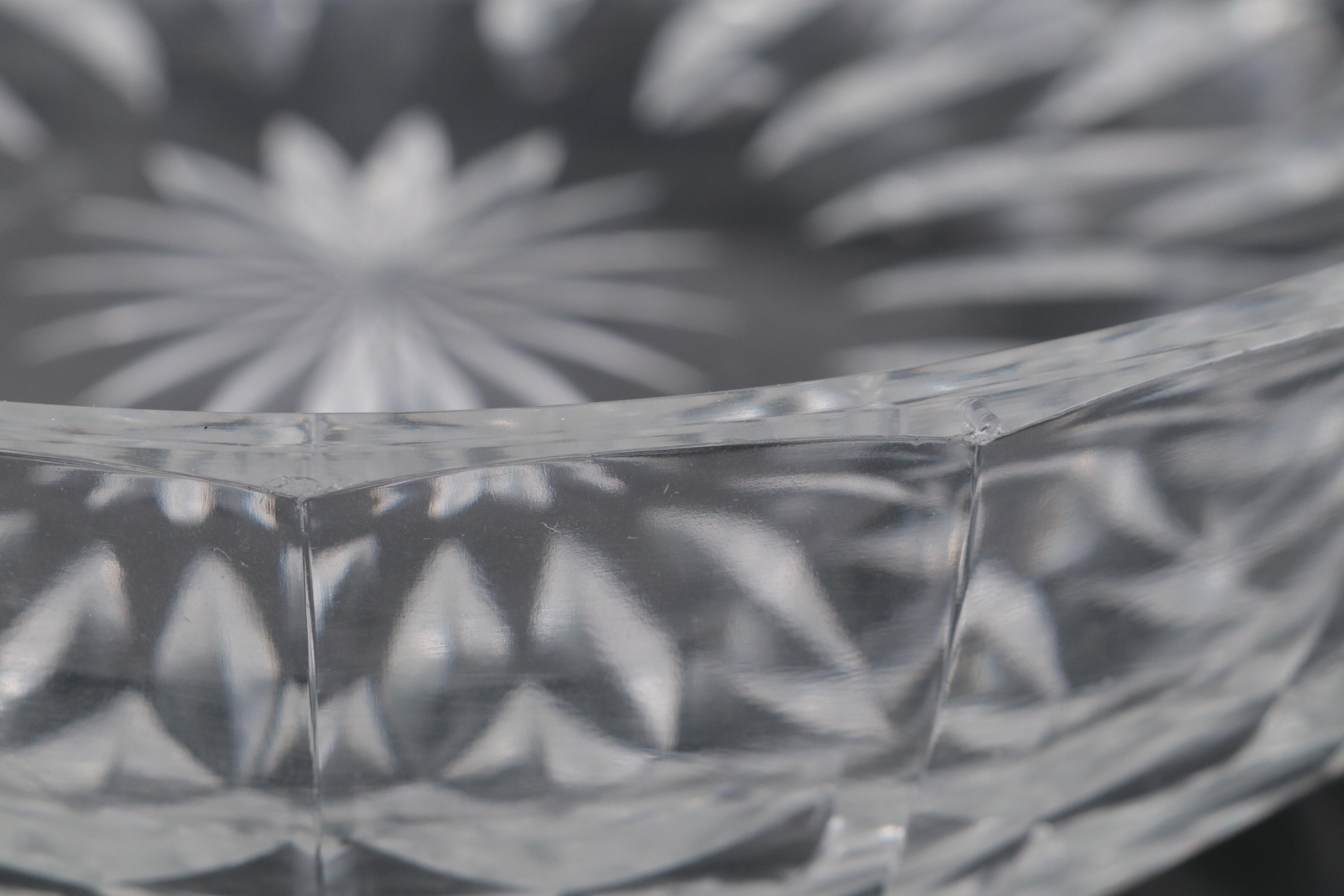 Val St. Lambert Crystal Serving Bowl and Platter