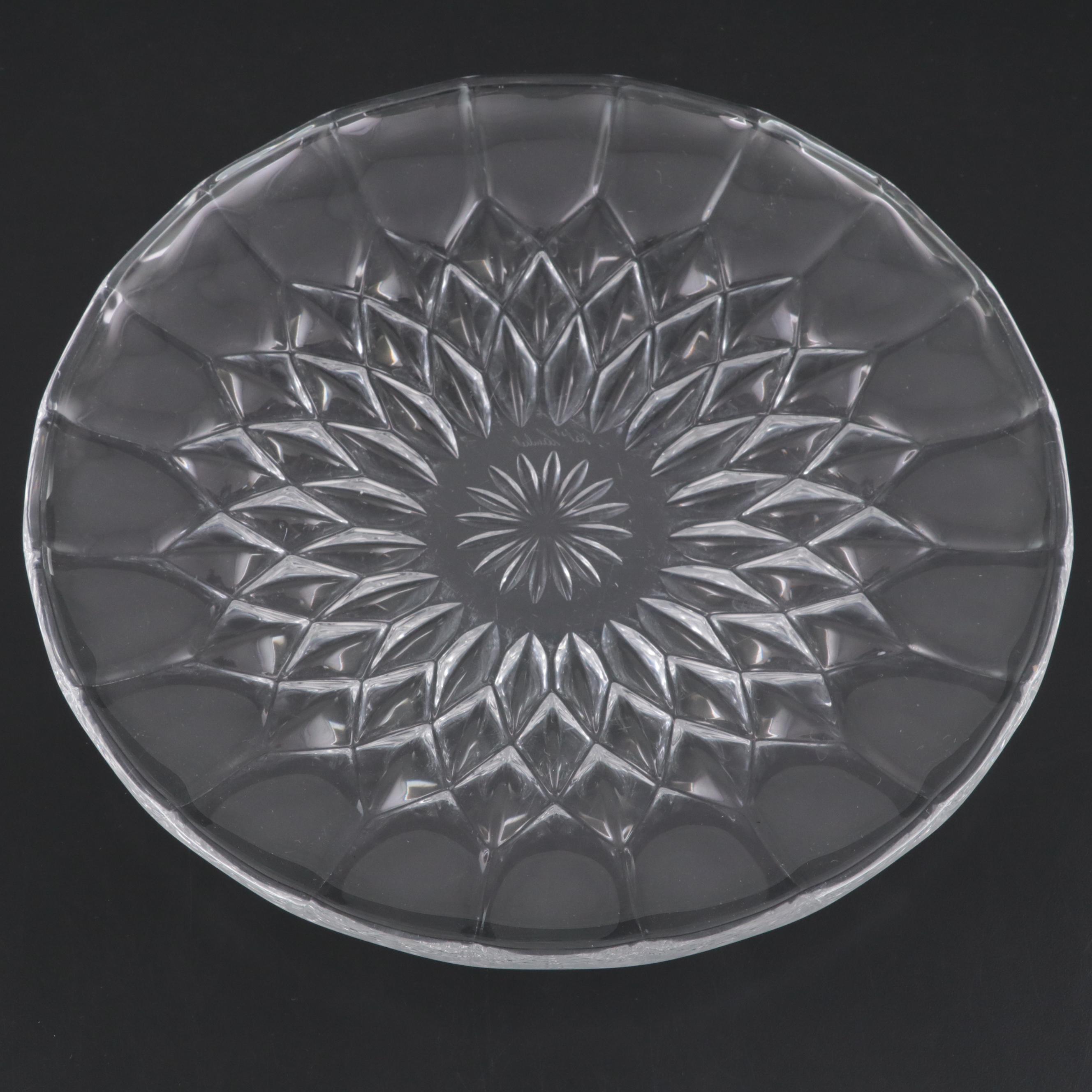 Val St. Lambert Crystal Serving Bowl and Platter