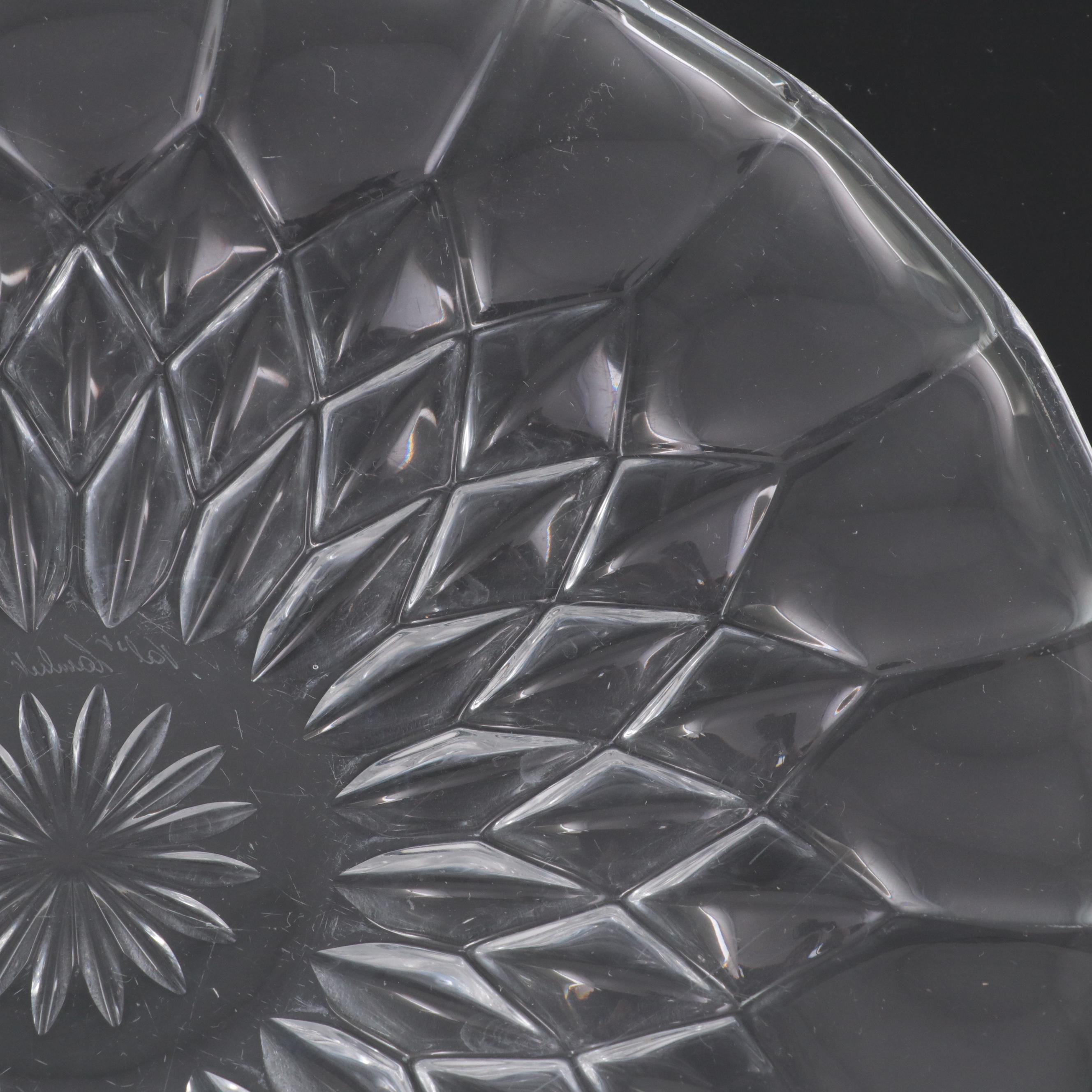 Val St. Lambert Crystal Serving Bowl and Platter