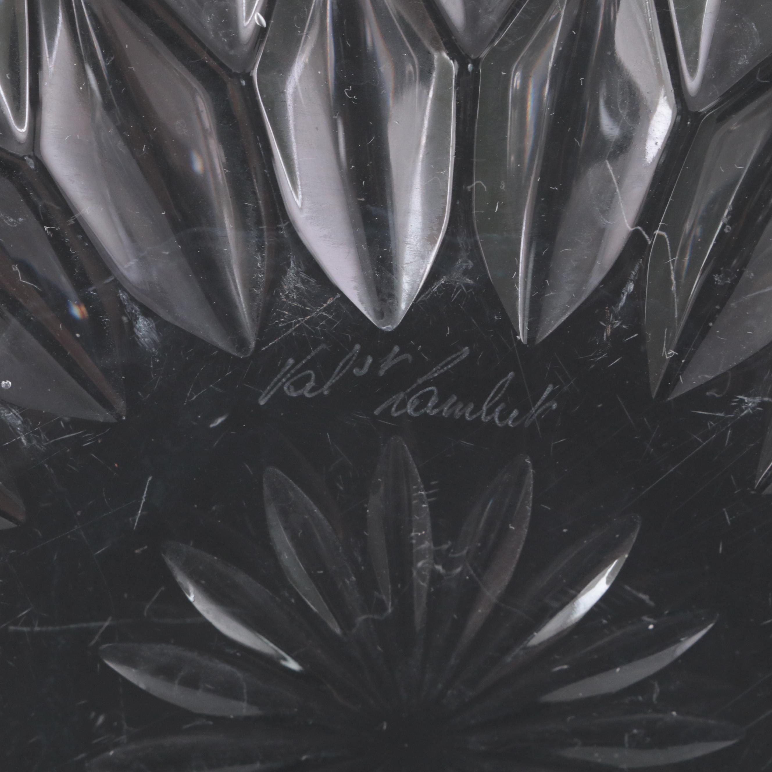 Val St. Lambert Crystal Serving Bowl and Platter