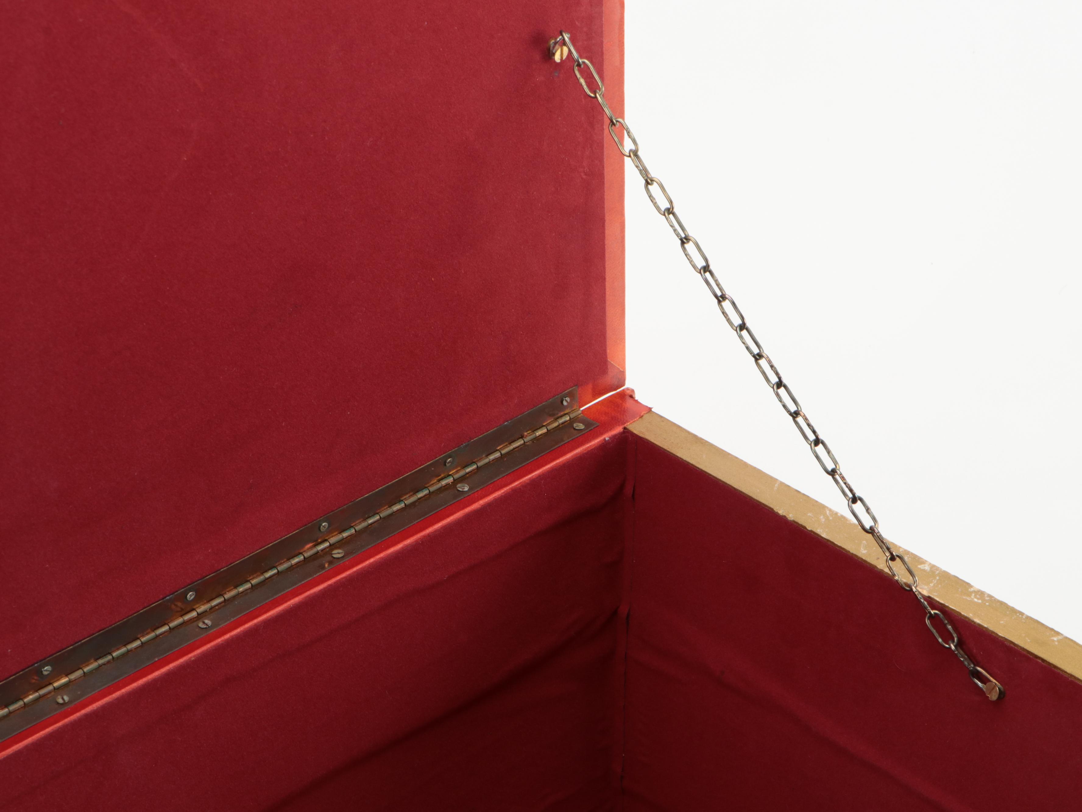 Italian Gilt Embossed Calfskin Leather Book Stack Storage Box