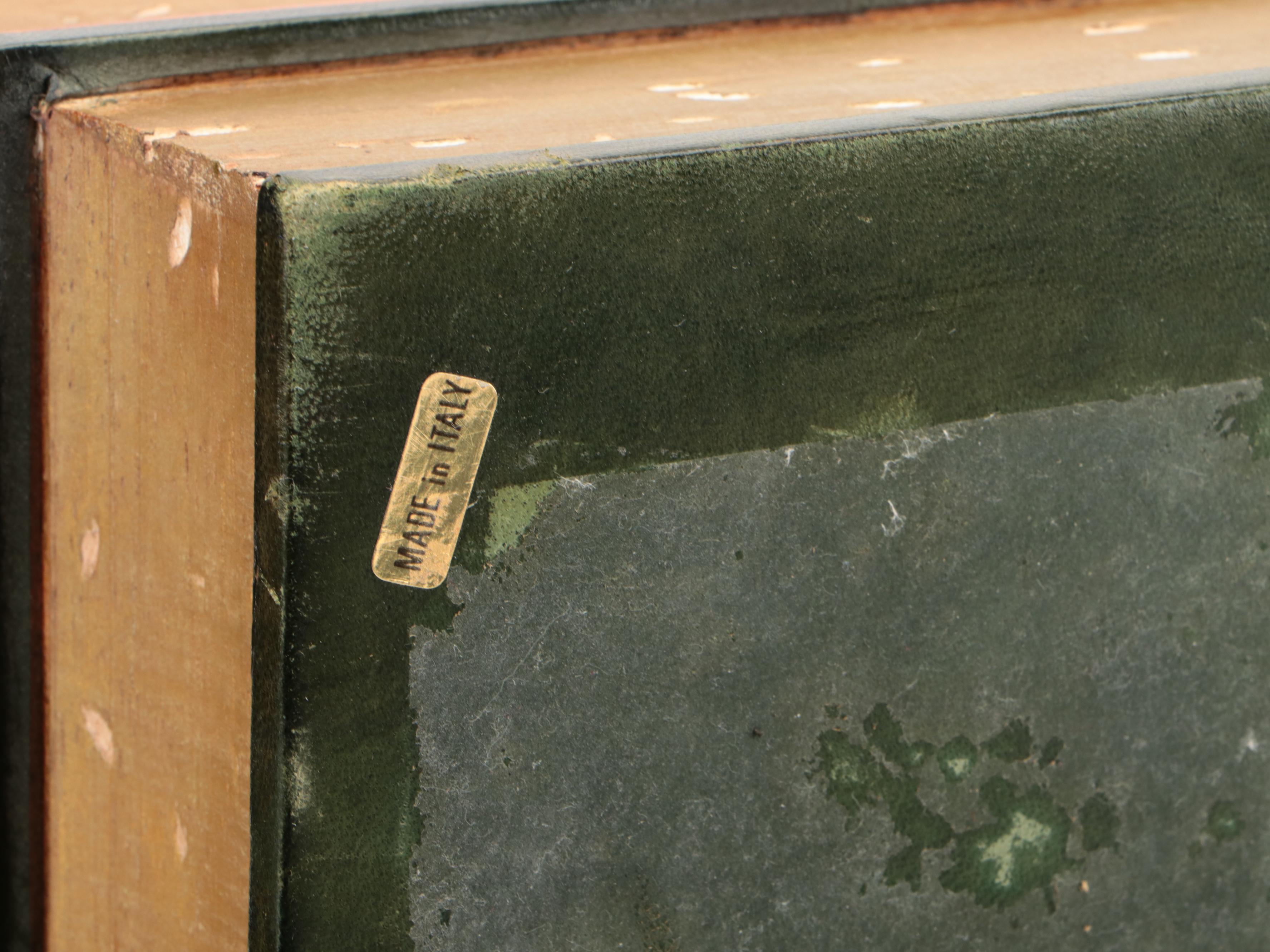 Italian Gilt Embossed Calfskin Leather Book Stack Storage Box