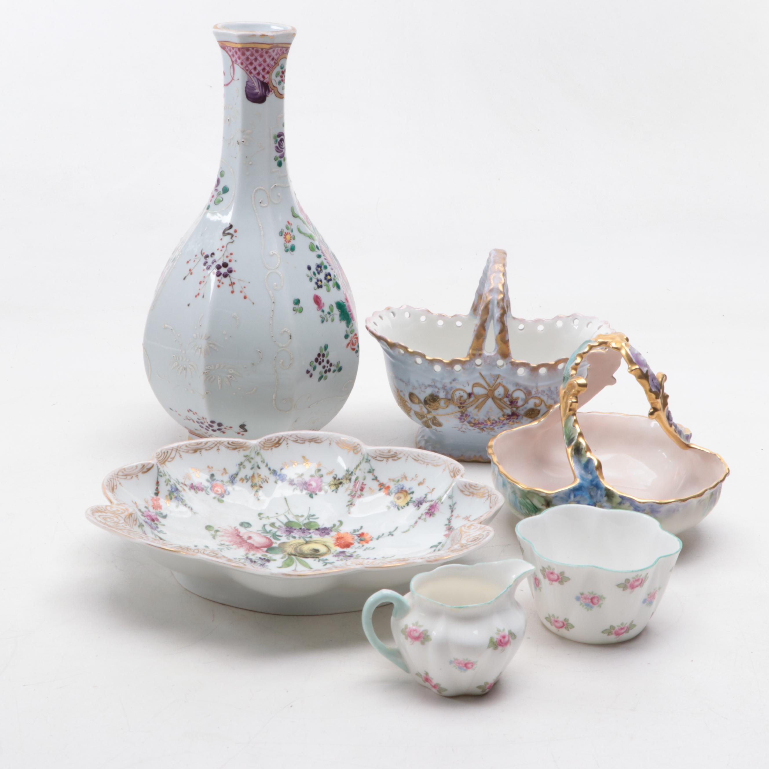 Samson Chinese Export Style Bud Vase with Other European Porcelain Tableware