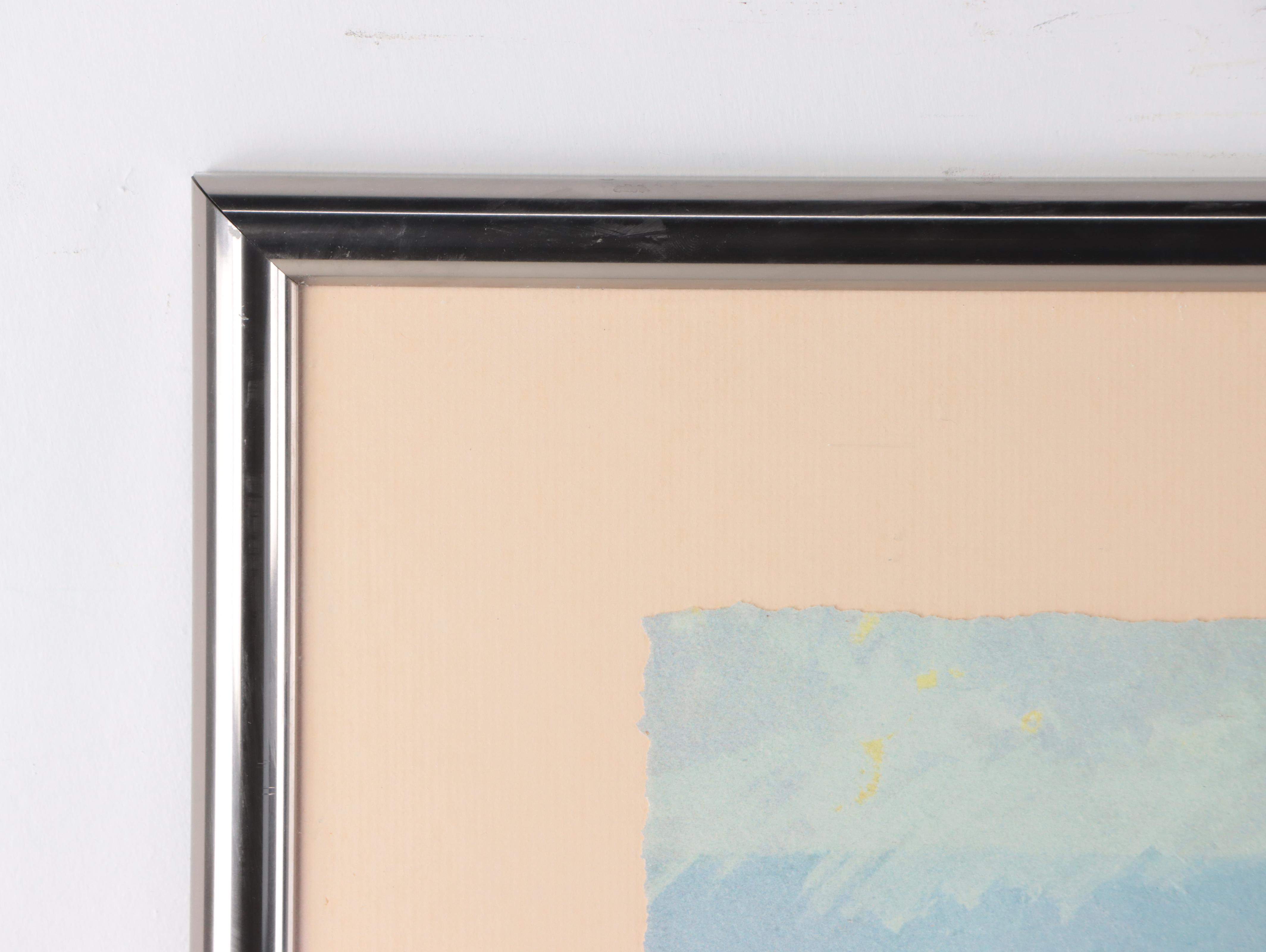 Offset Lithograph of Mountain Valley Landscape After Max Hayslette