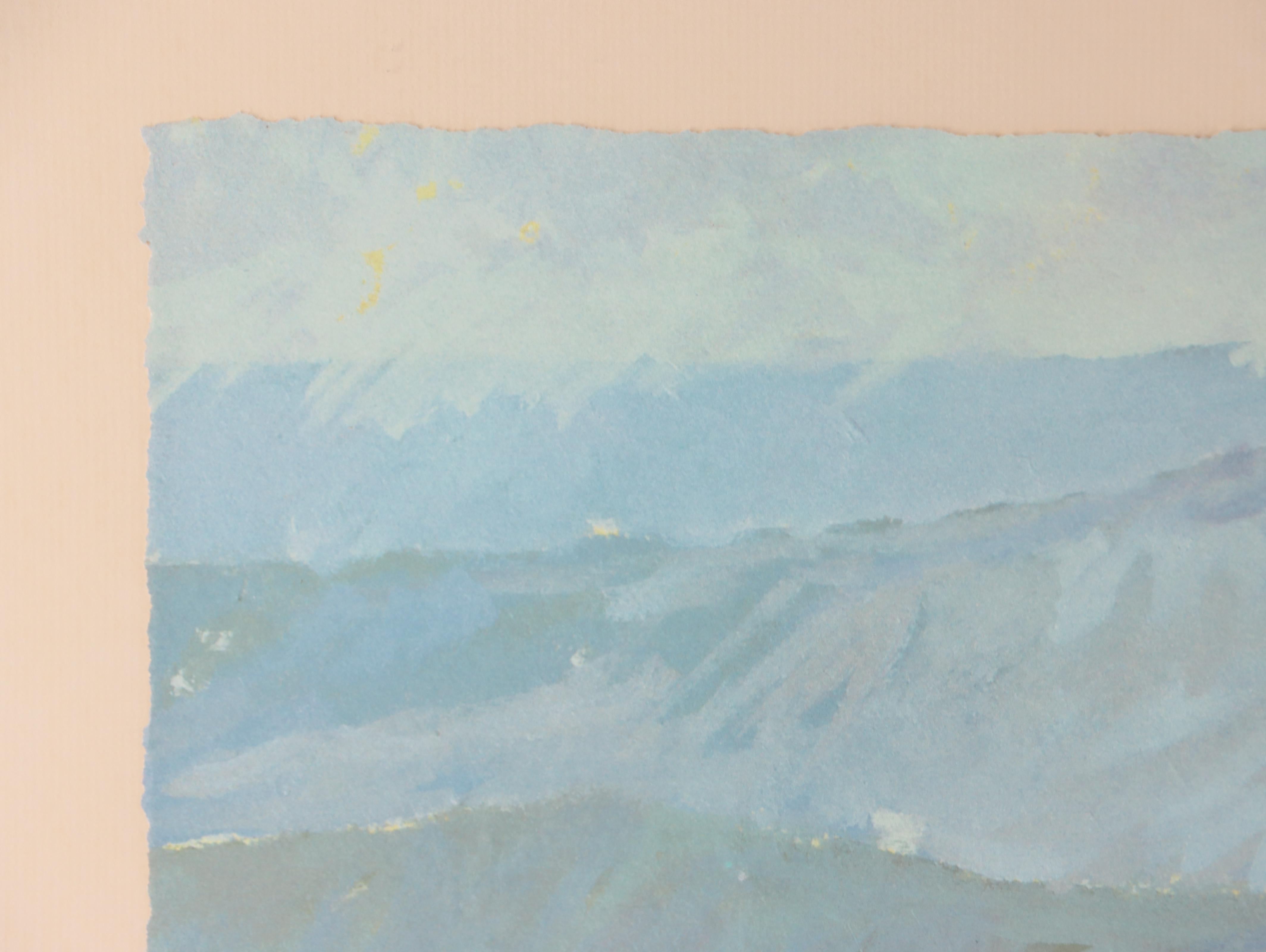 Offset Lithograph of Mountain Valley Landscape After Max Hayslette