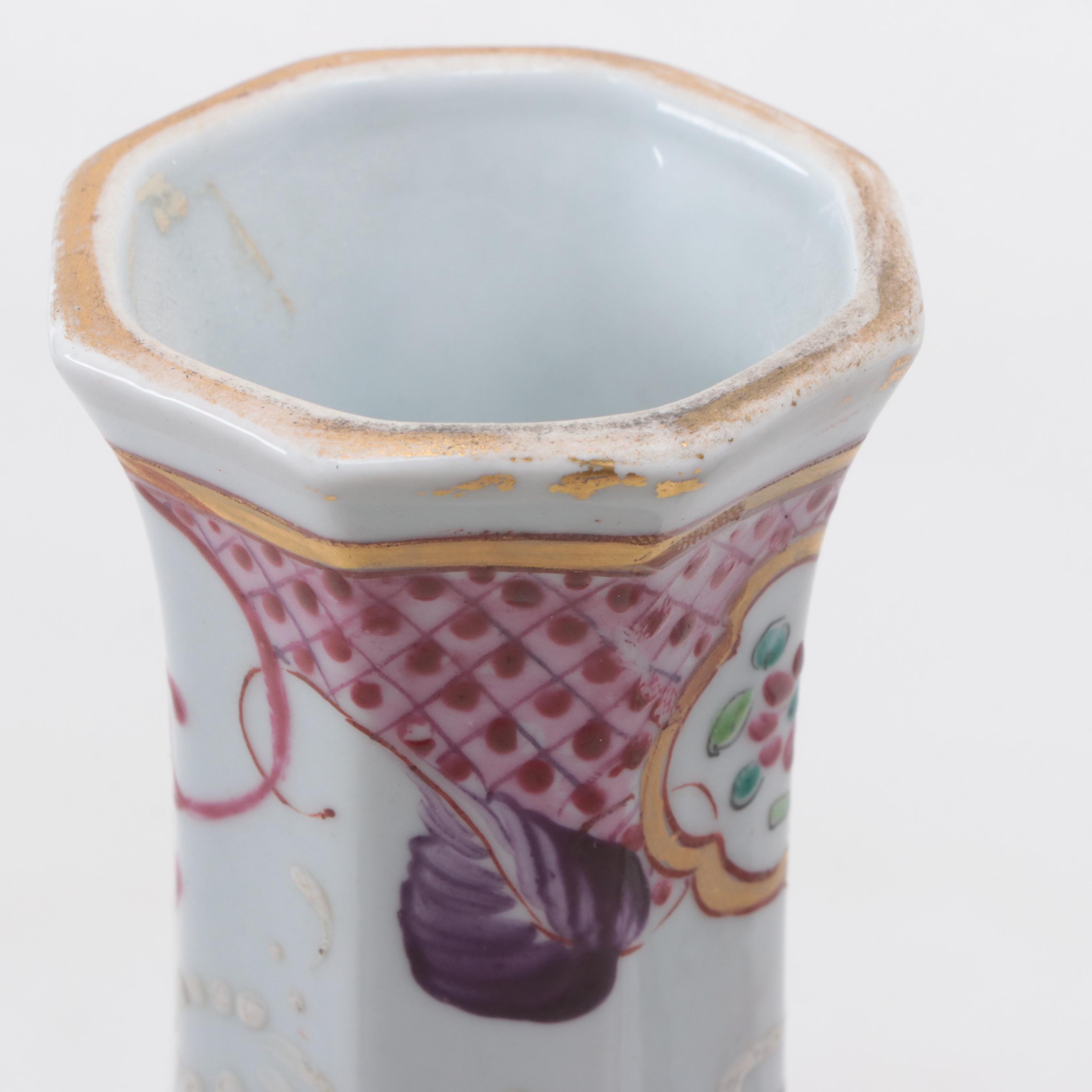 Samson Chinese Export Style Bud Vase with Other European Porcelain Tableware